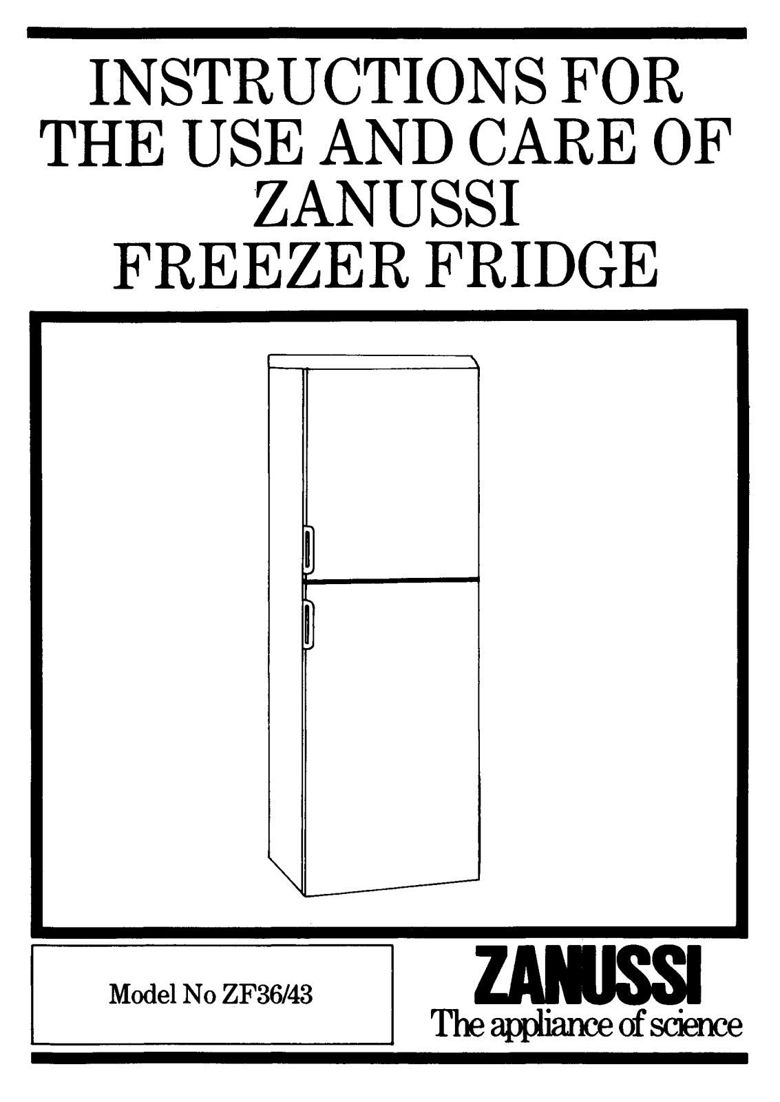 Zanussi ZF 36 43 User Manual