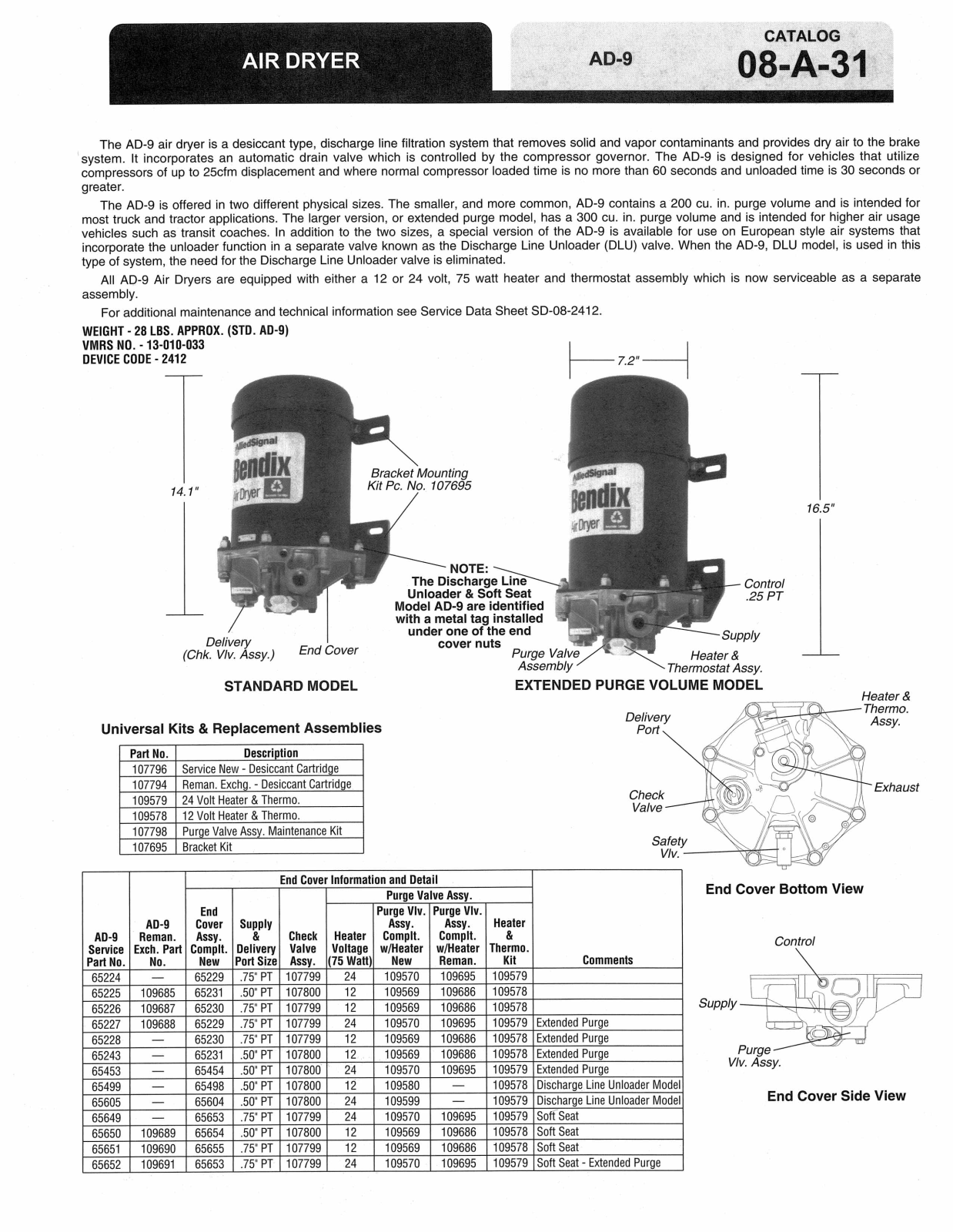 BENDIX 08-A-31 User Manual