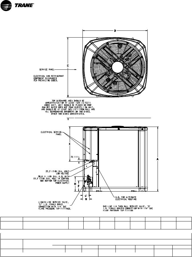 Trane 4TTR6042J1000A Specifications