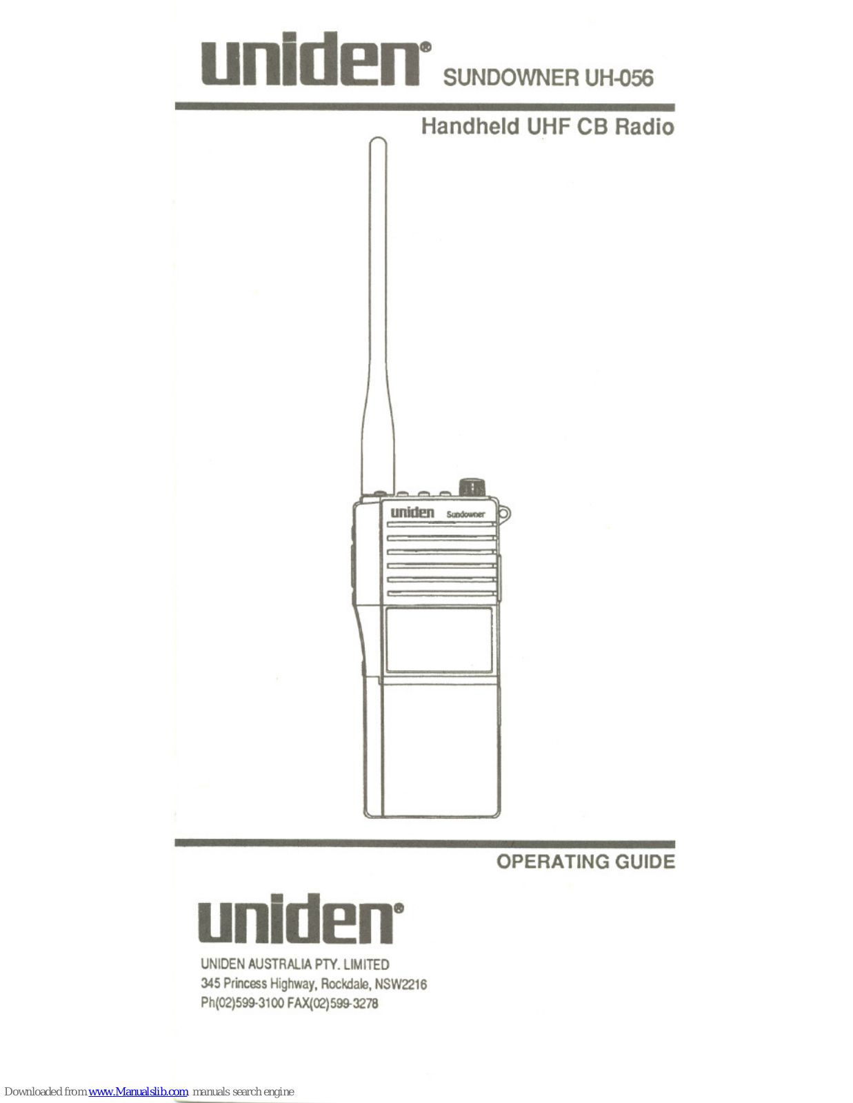 Uniden SUNDOWNER UH-056 Operating Manual - ManualMachine.com