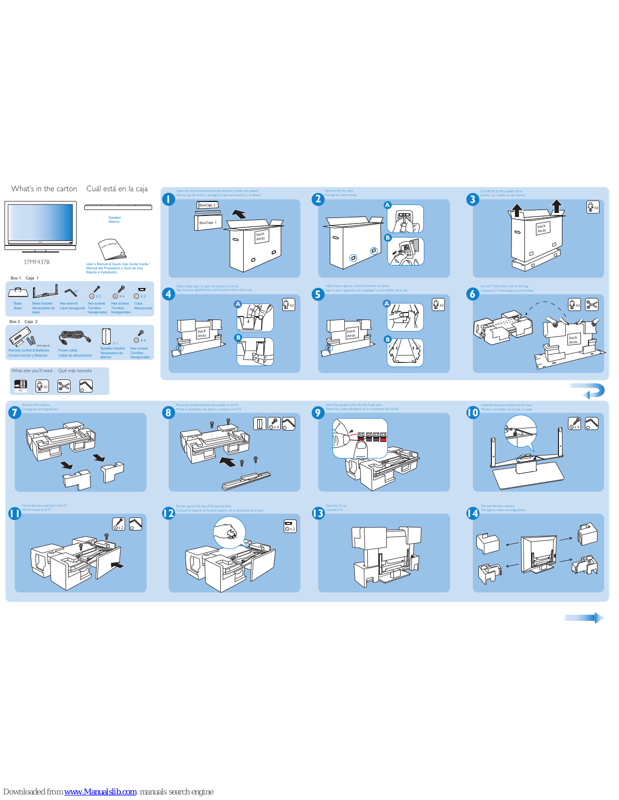 Philips 37MF437B - Hook Up Guide, 37MF437B-37B - Hook Up Guide, 37MF437B-37E - Hook Up Guide User Manual - ManualMachine.com