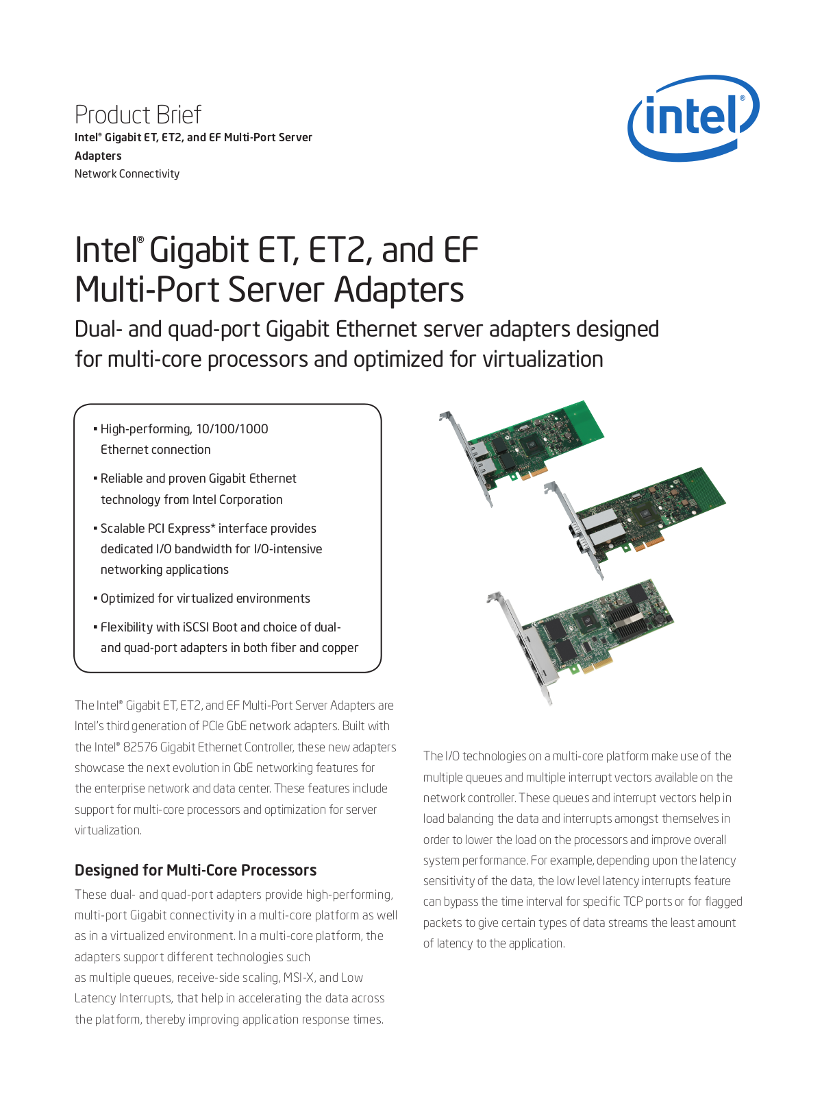 Intel Gigabit ET2 Quad port User Manual