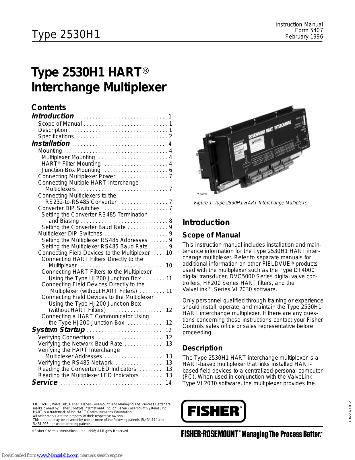 Fisher HART 2530H1 Instruction Manual