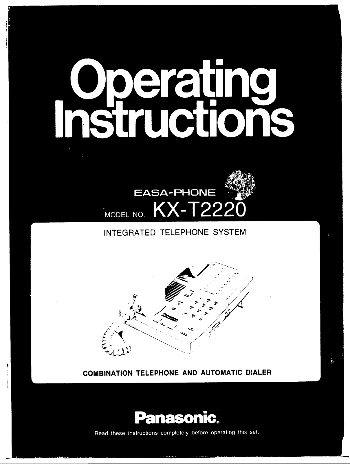 Panasonic kx-t2220 Operation Manual