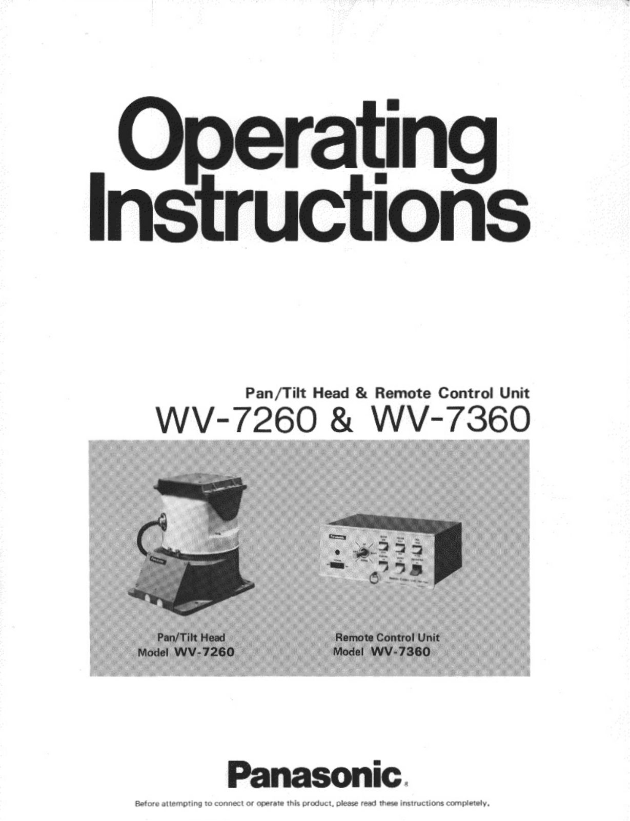 Panasonic WV-7260, WV-7360 User Manual