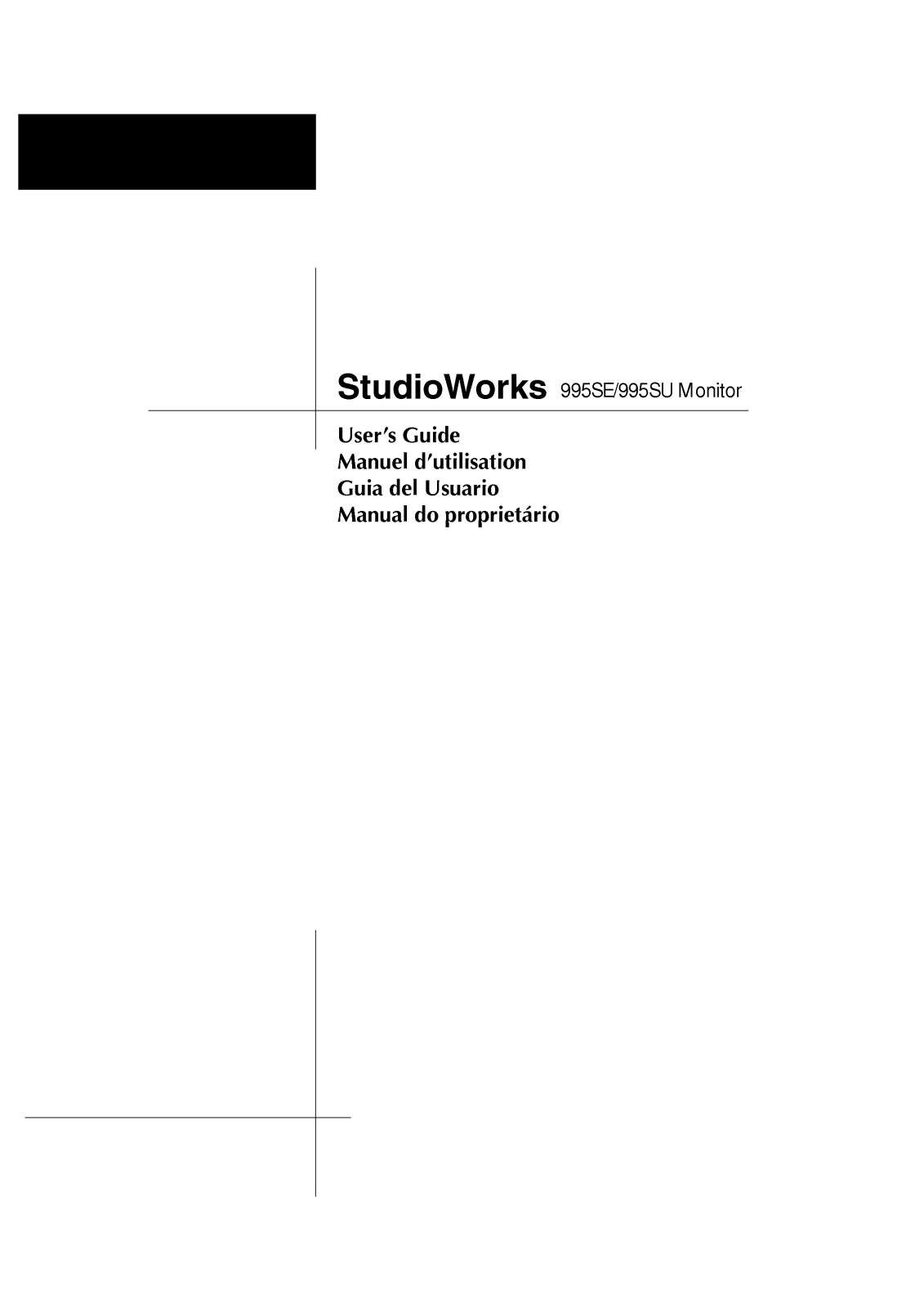 LG STUDIOWORKS 995SU-SB995CU User Manual