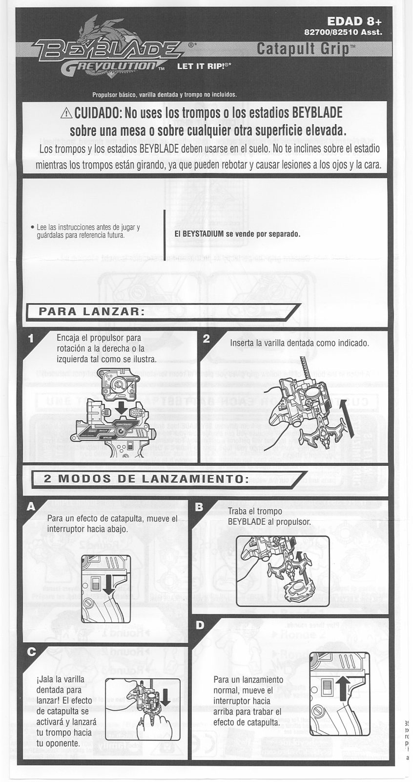 HASBRO Beyblade Grevolution Catapult Grip User Manual