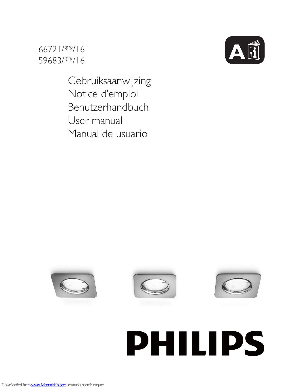 Philips 59683-17-16, 59683-31-16, 66721/**/16, 59683/**/16 User Manual