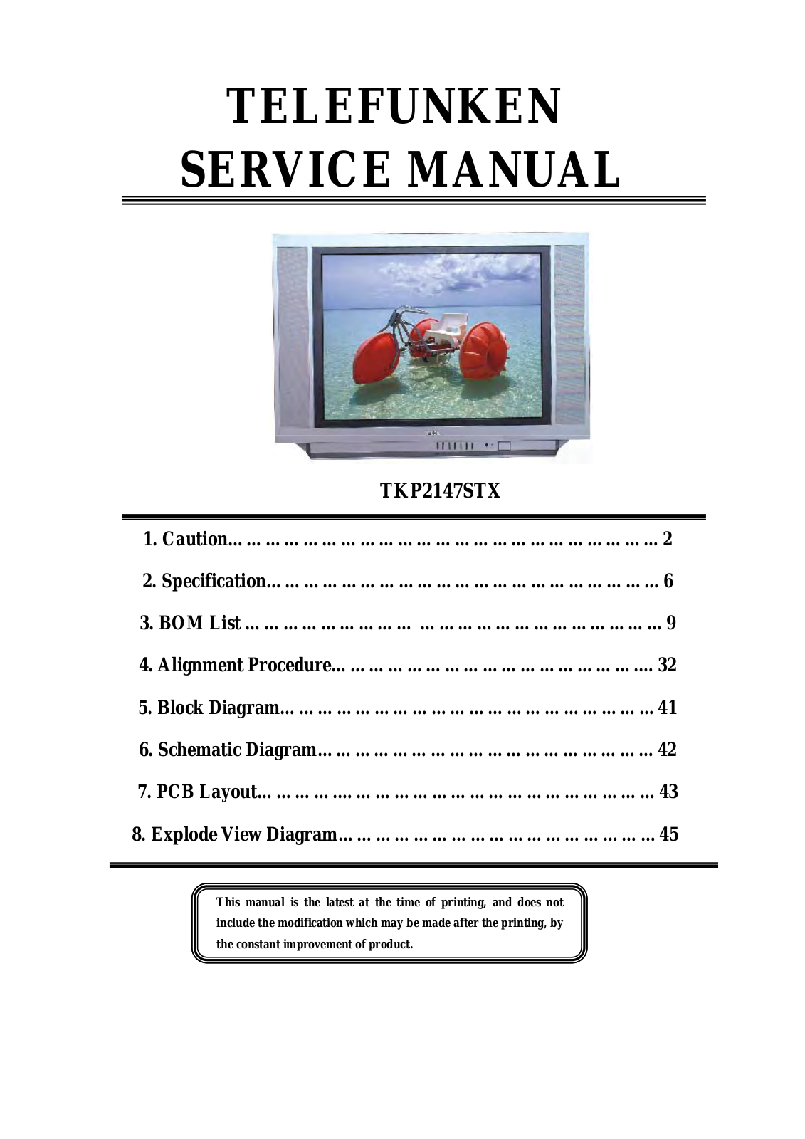 Telefunken TKP-2147-STX Service Manual