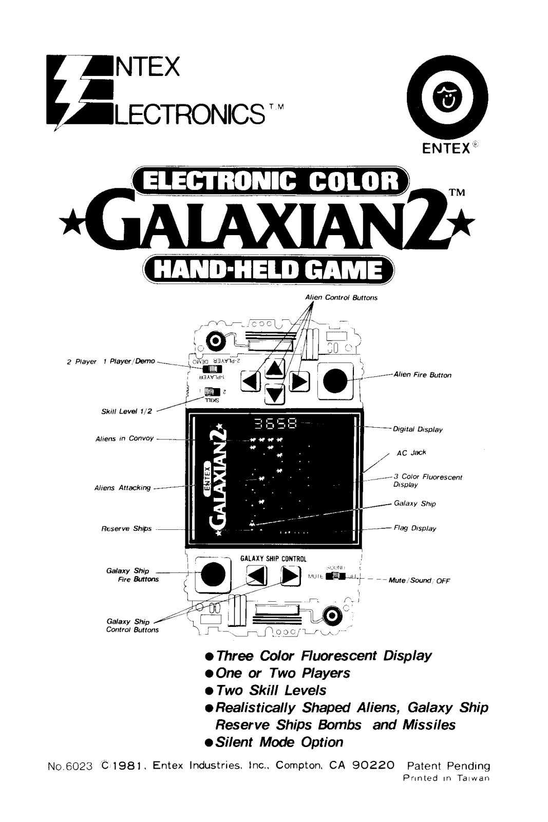 Entex Galaxian User Guide