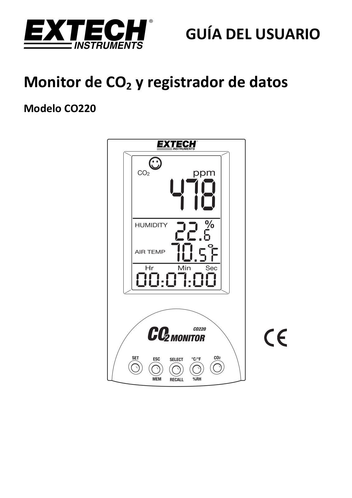 Extech CO220 User guide