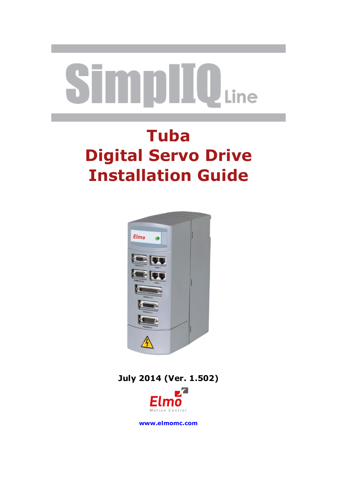 ElmoMC AC Input Digital Servo Drives-Tuba User Manual