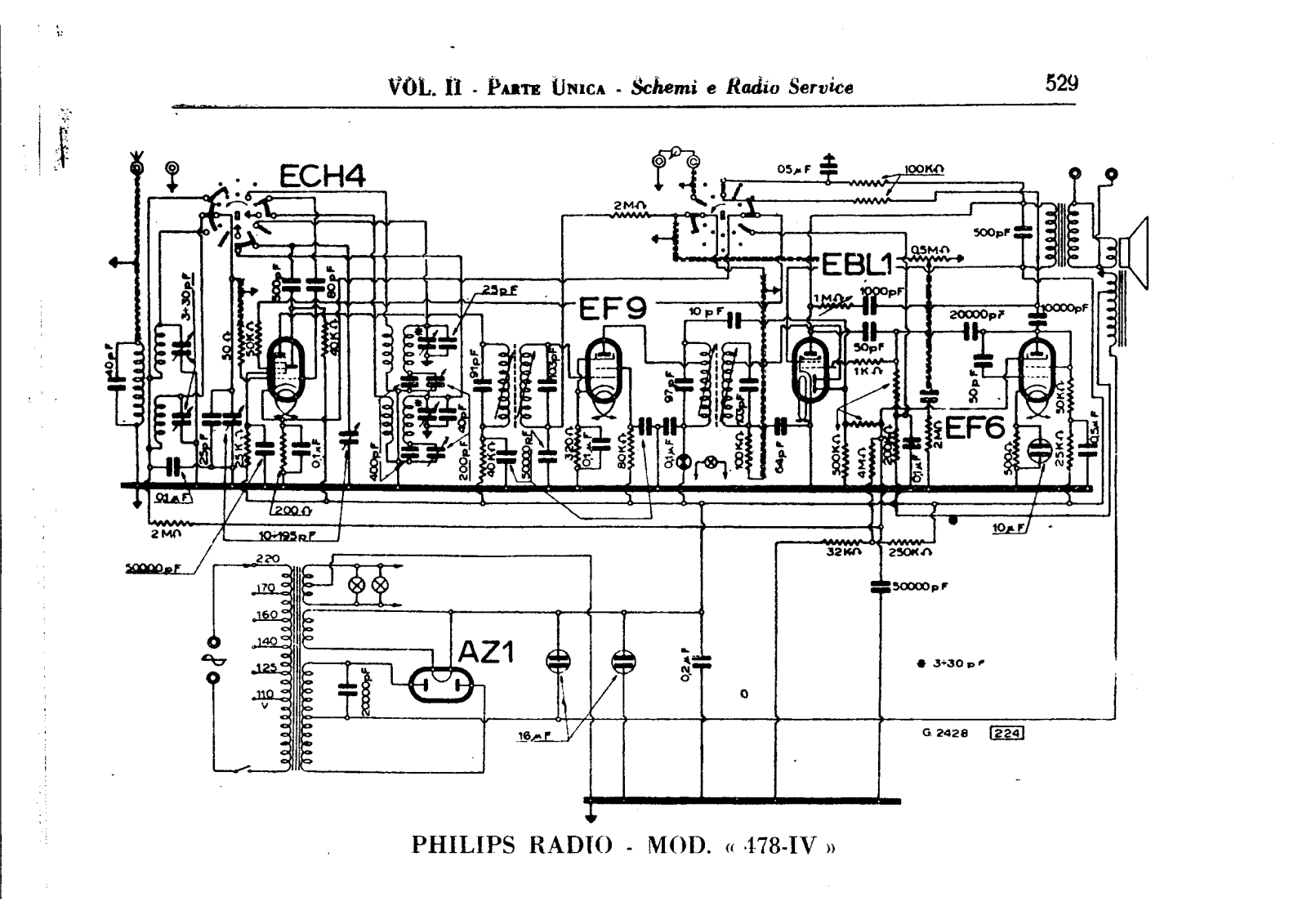 Philips 478 ii, 478  iii, 478 iv schematic