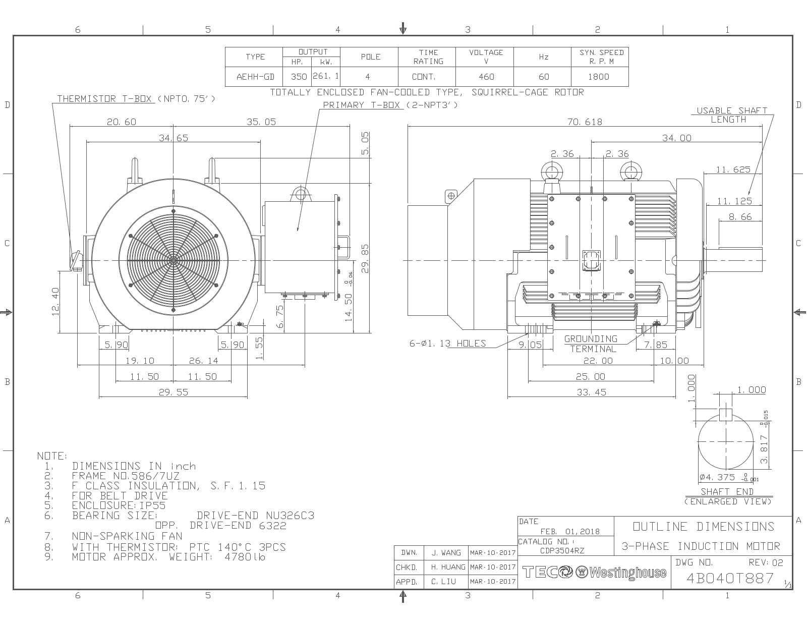 Teco CDP3504RZ Reference Drawing