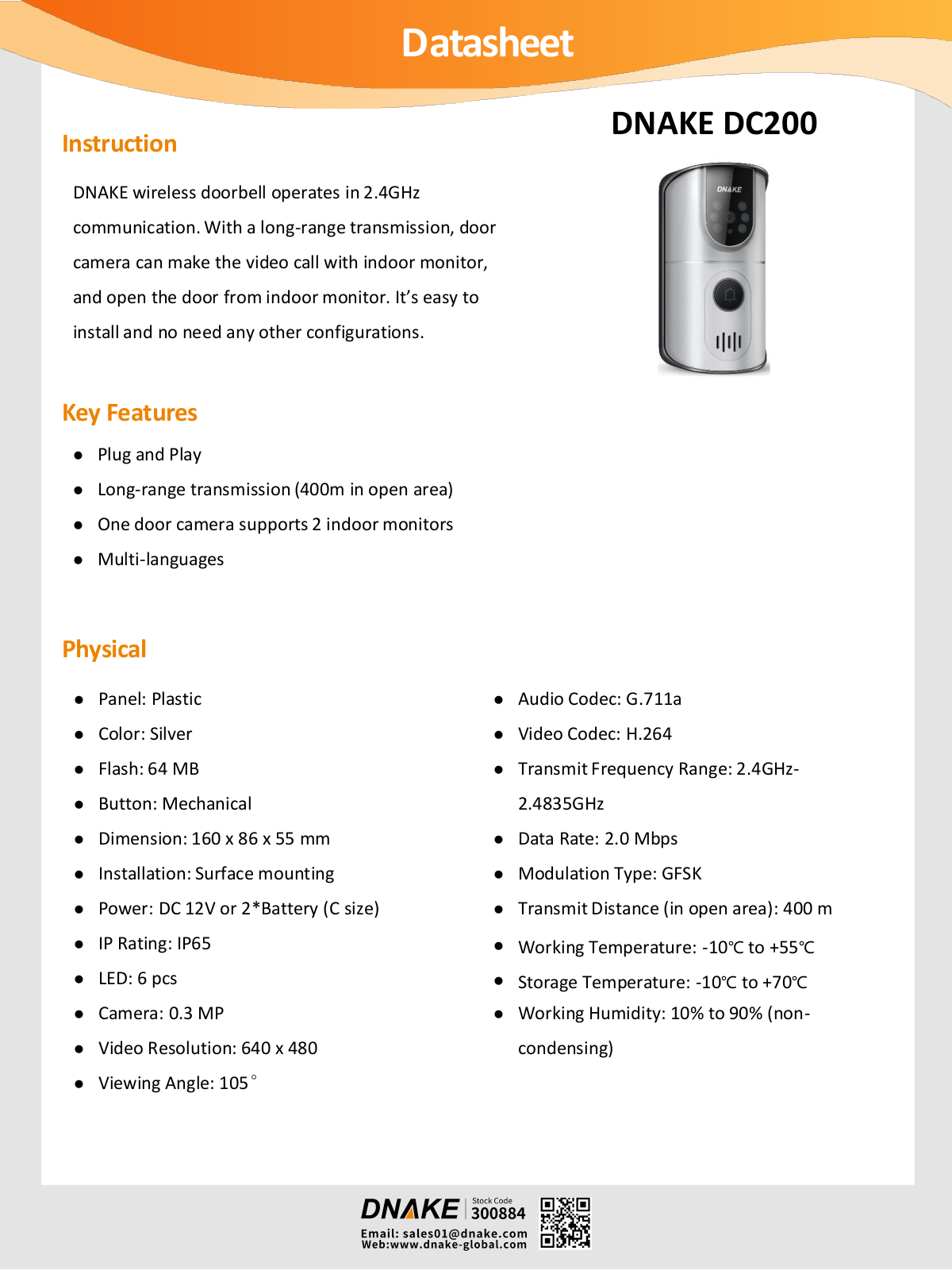 DNAKE DNAKE DC200 Datasheet - ManualMachine.com