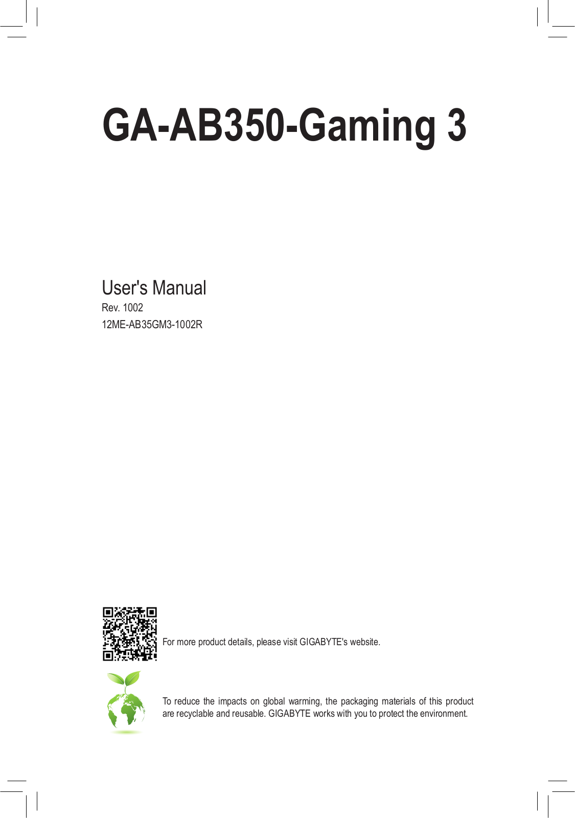 Gigabyte GA-AB350-GAMING 3 User Manual