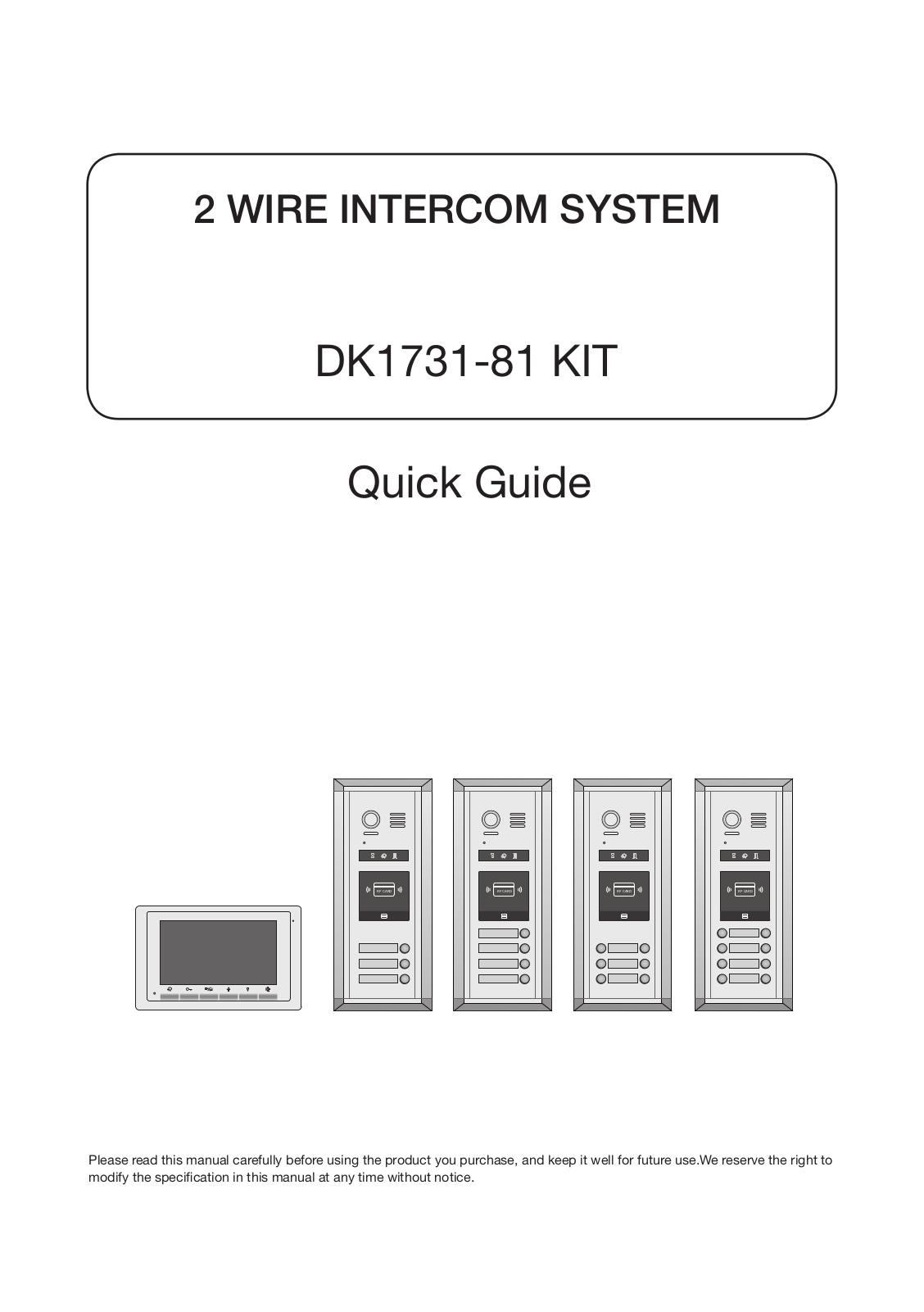 NY Wholesale Intercom DK1731S Quick Guide - ManualMachine.com