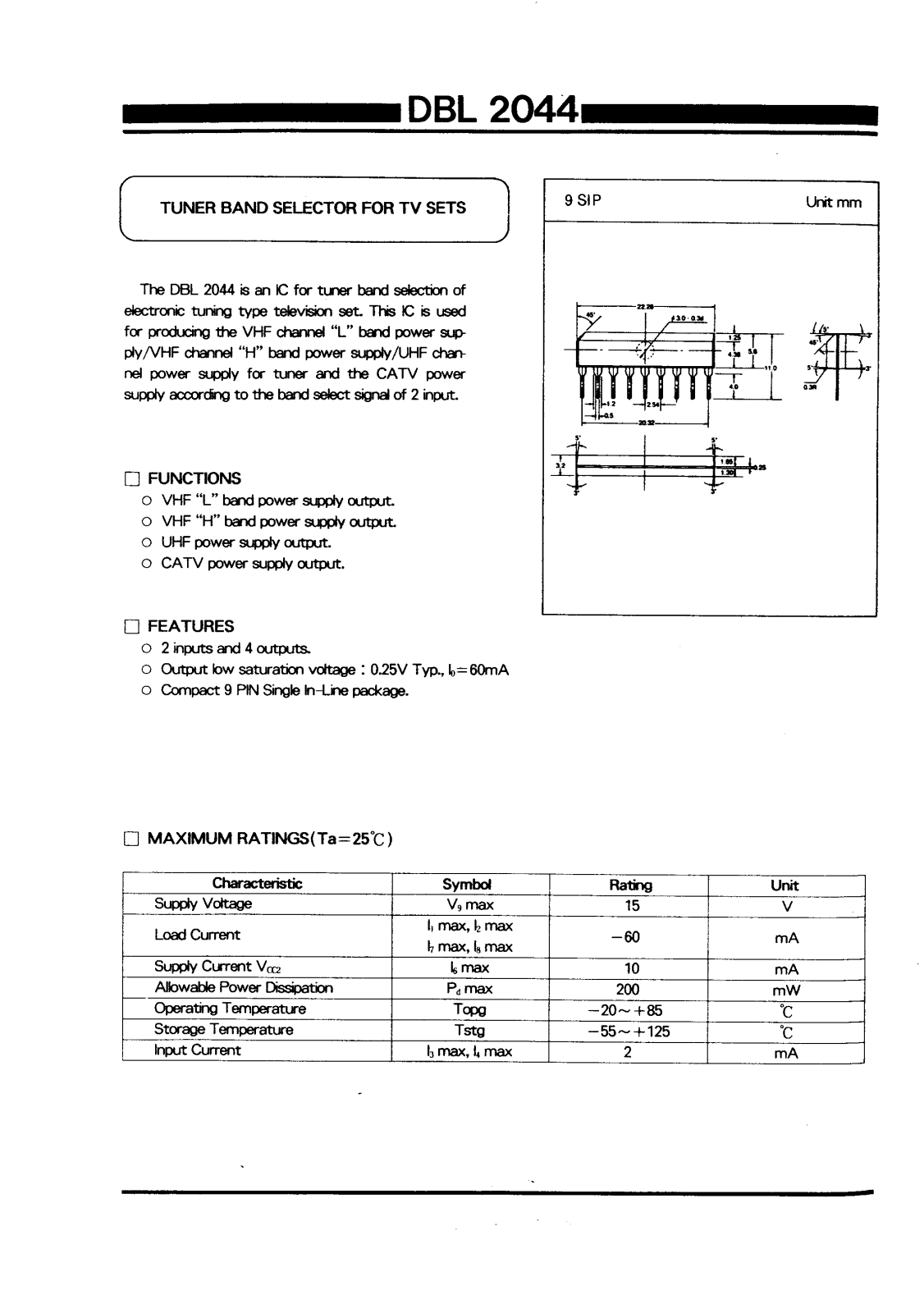 Daewoo Semiconductor DBL2044 Datasheet