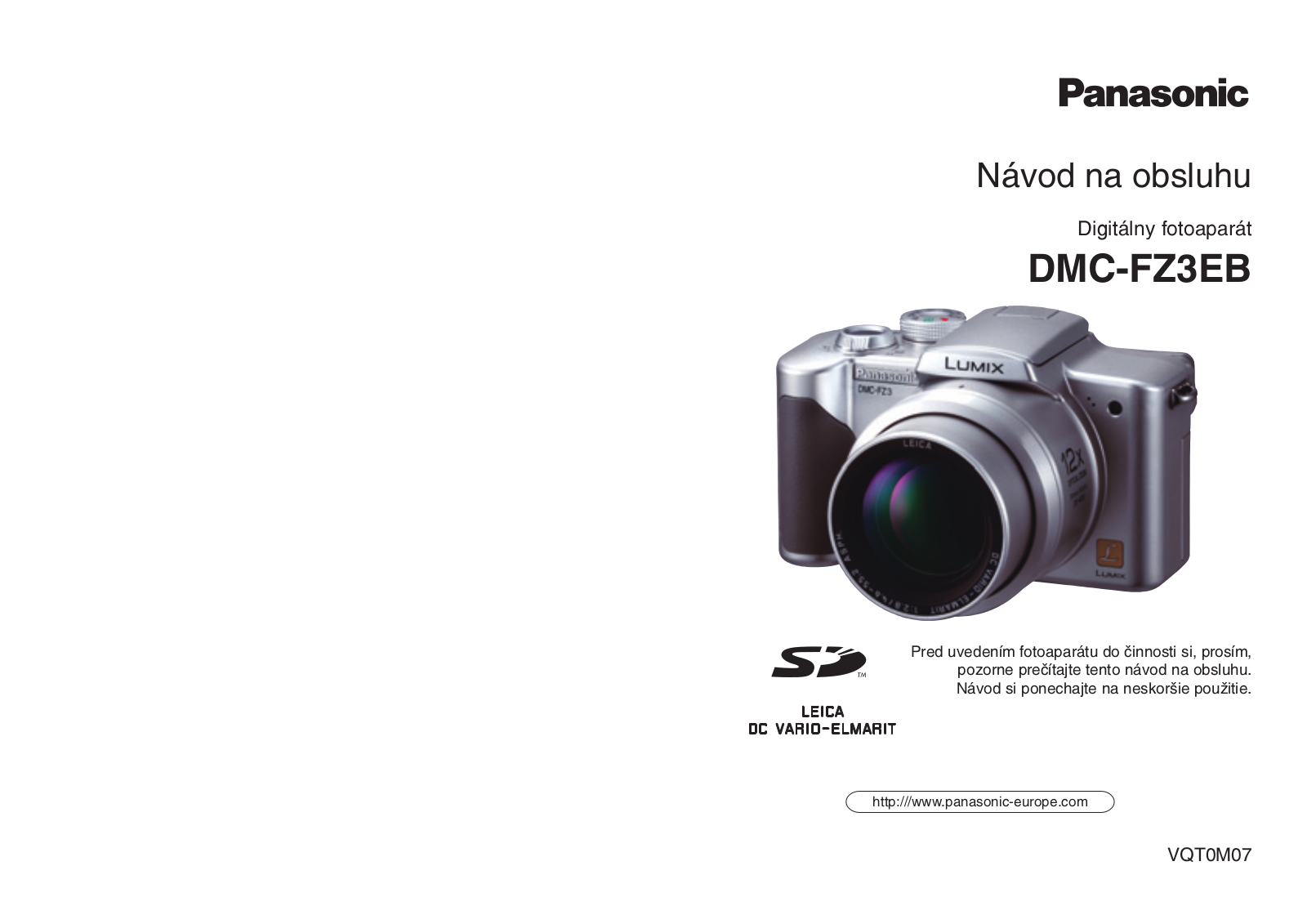 Panasonic DMCFZ3EB User Manual