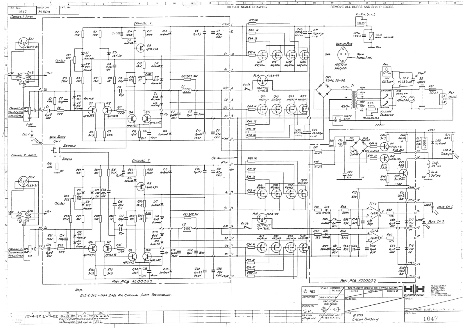 H.H. Scott M-900 Schematic