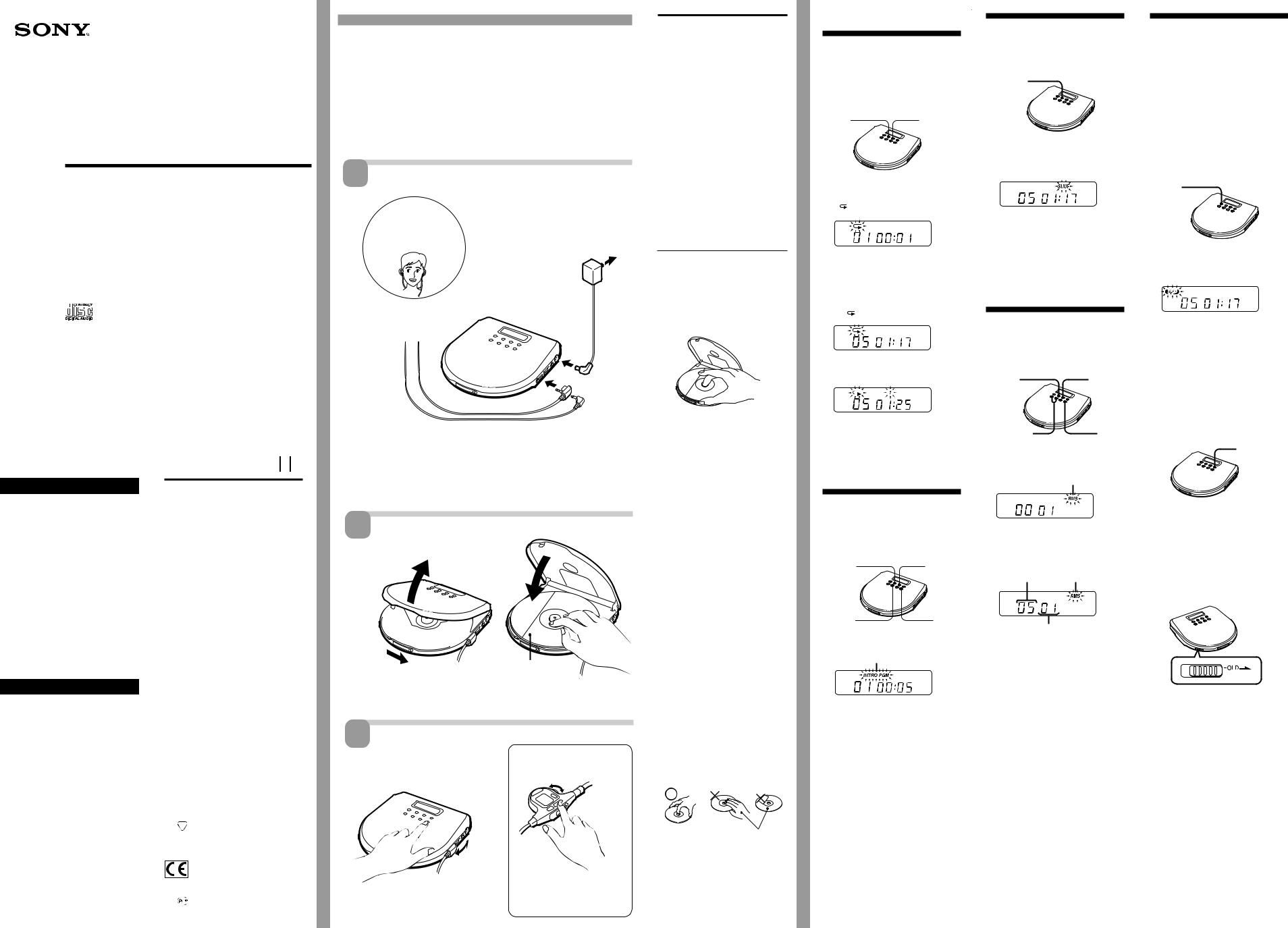 Sony D-E706CK Operating Manual