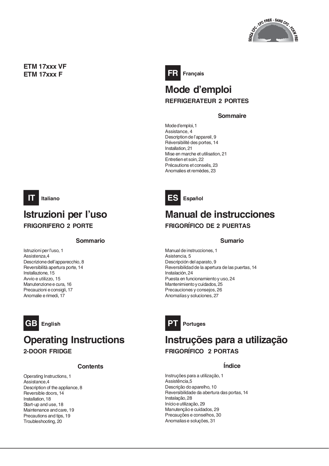 Hotpoint ETM 17220 VF, ETM 17211 VF User Manual