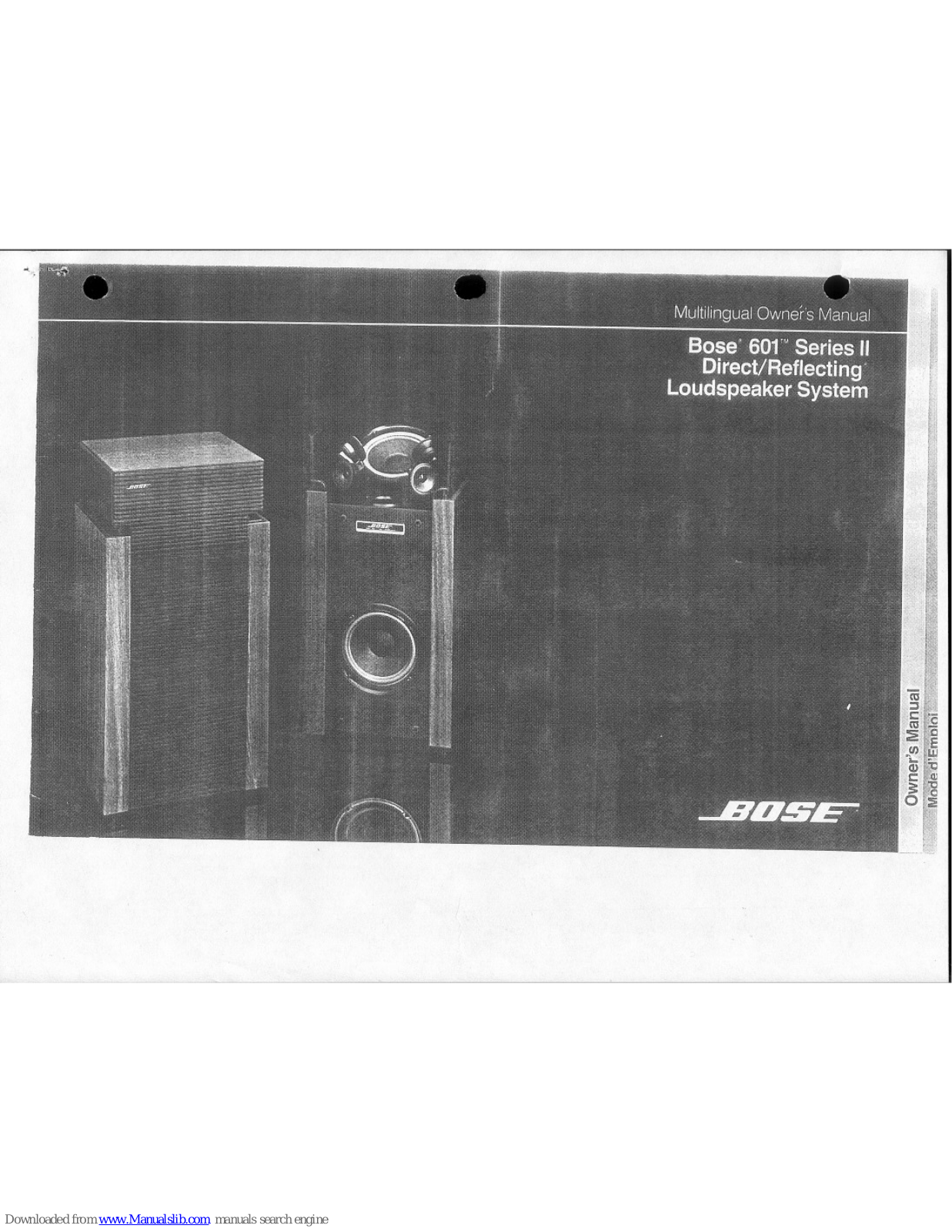 Bose 601 Series II Owner's Manual