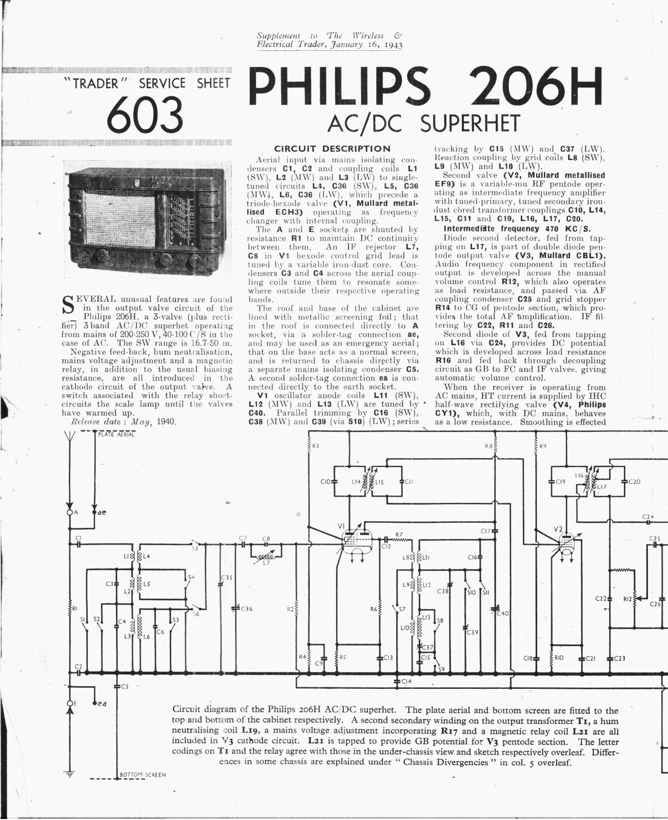 Philips 206-H Service Manual