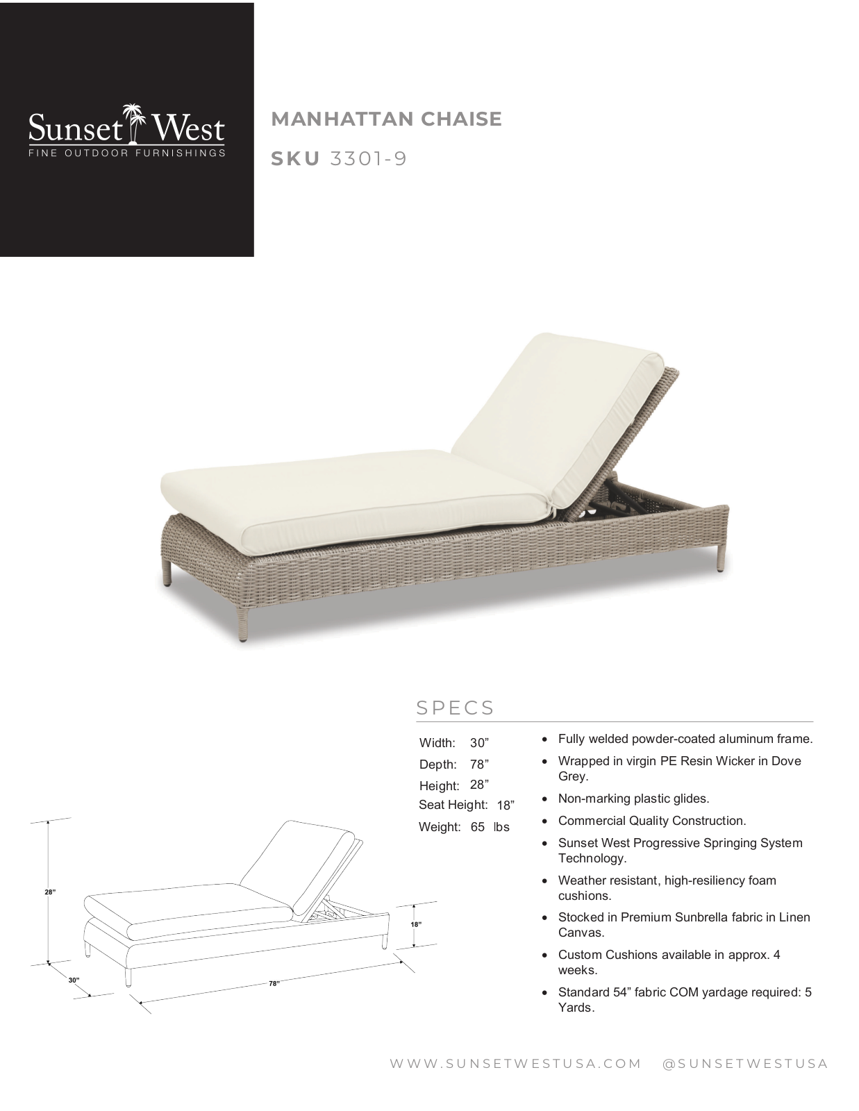 Sunset West XSW1523 Specifications - ManualMachine.com