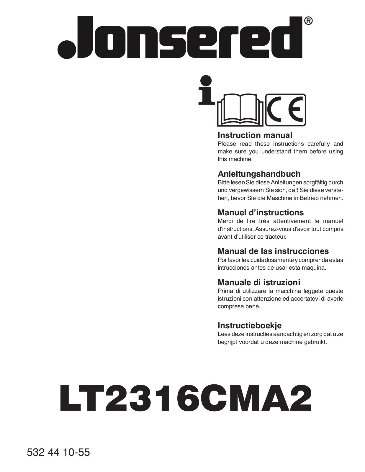 JONSERED LT 2316 CMA2 User Manual