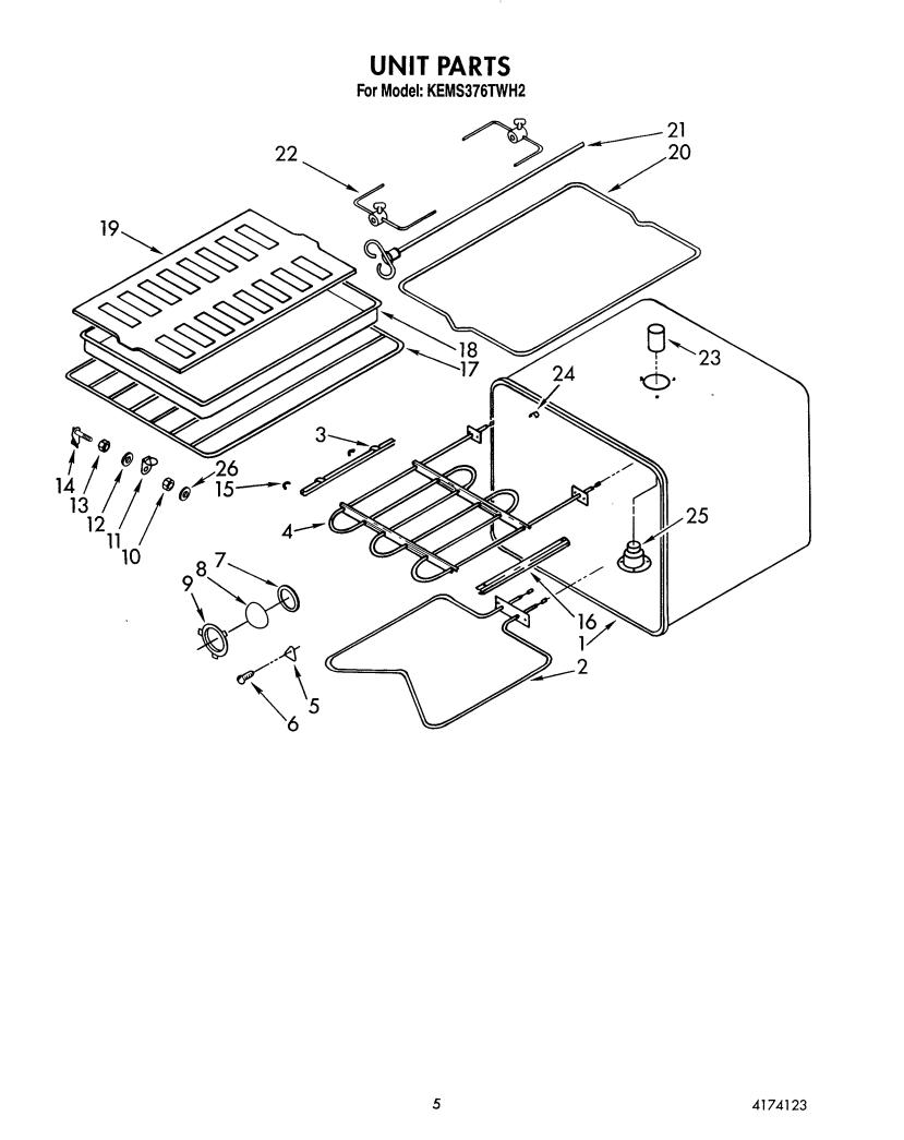 KitchenAid KEMS376TWH2 Parts List