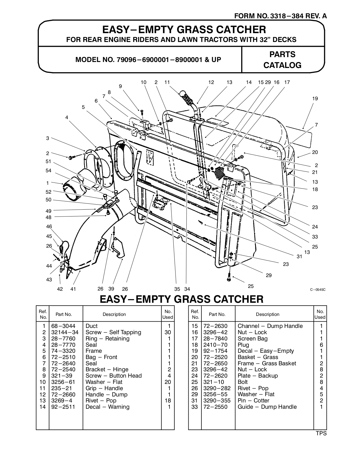 Toro 79096 Parts Catalogue