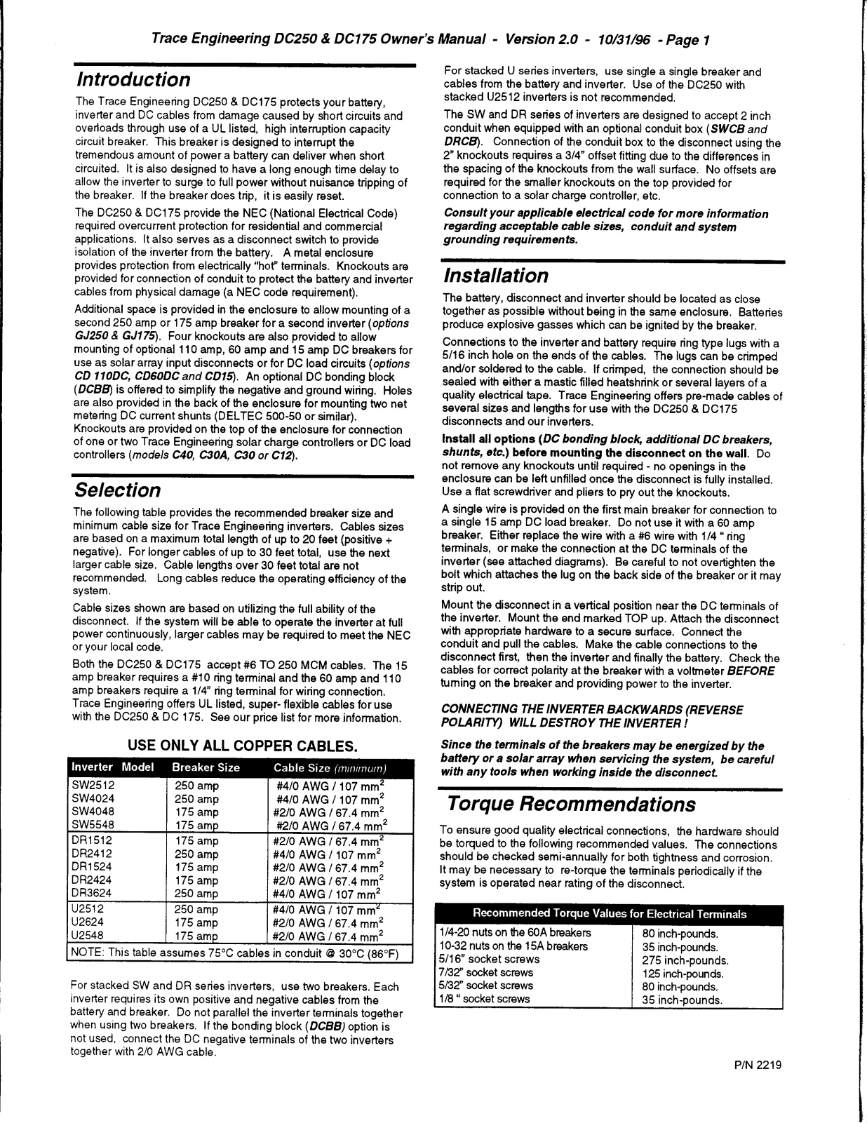 Xantrex DC250 User Guide