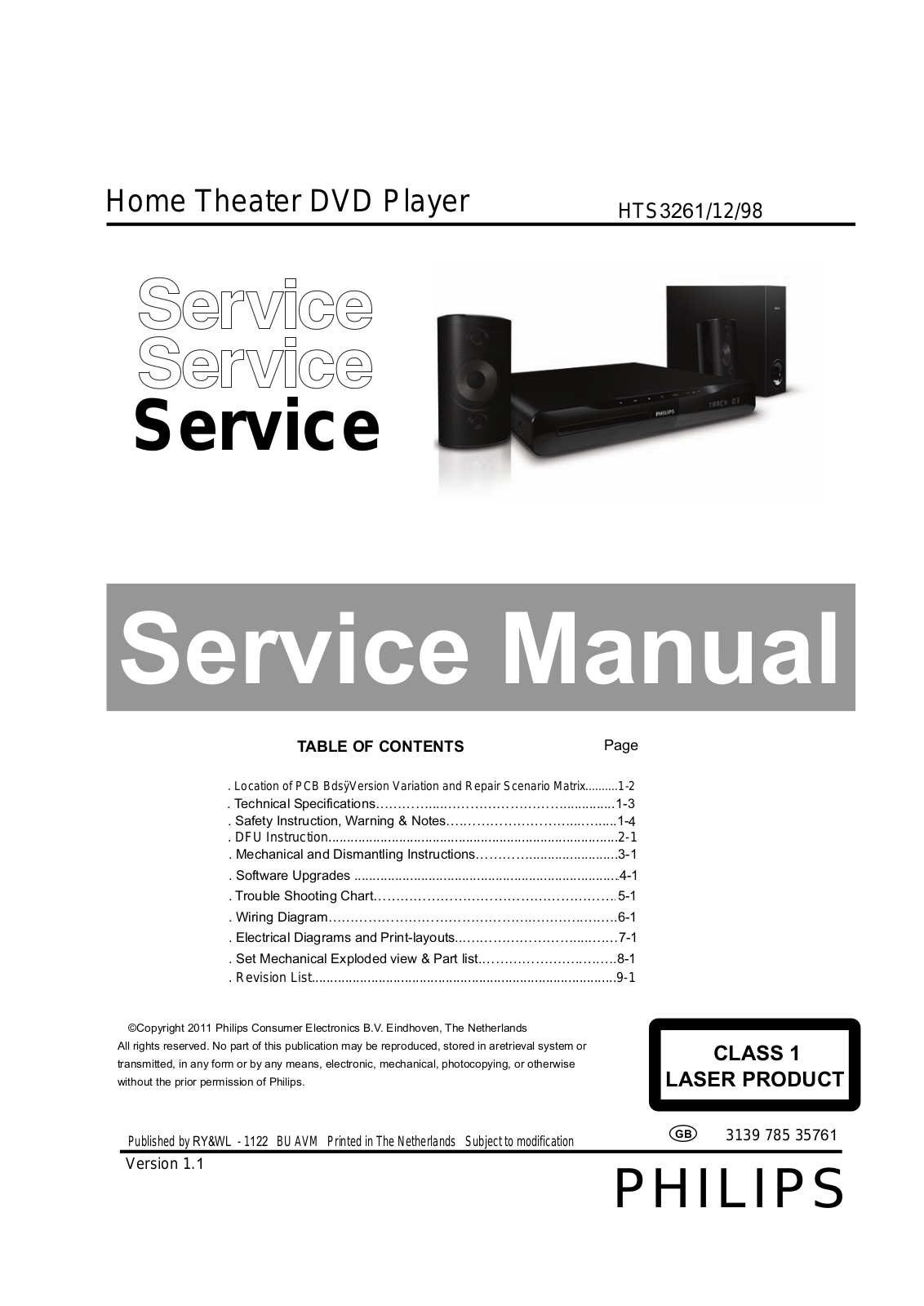 Philips HTS-3261 Service Manual