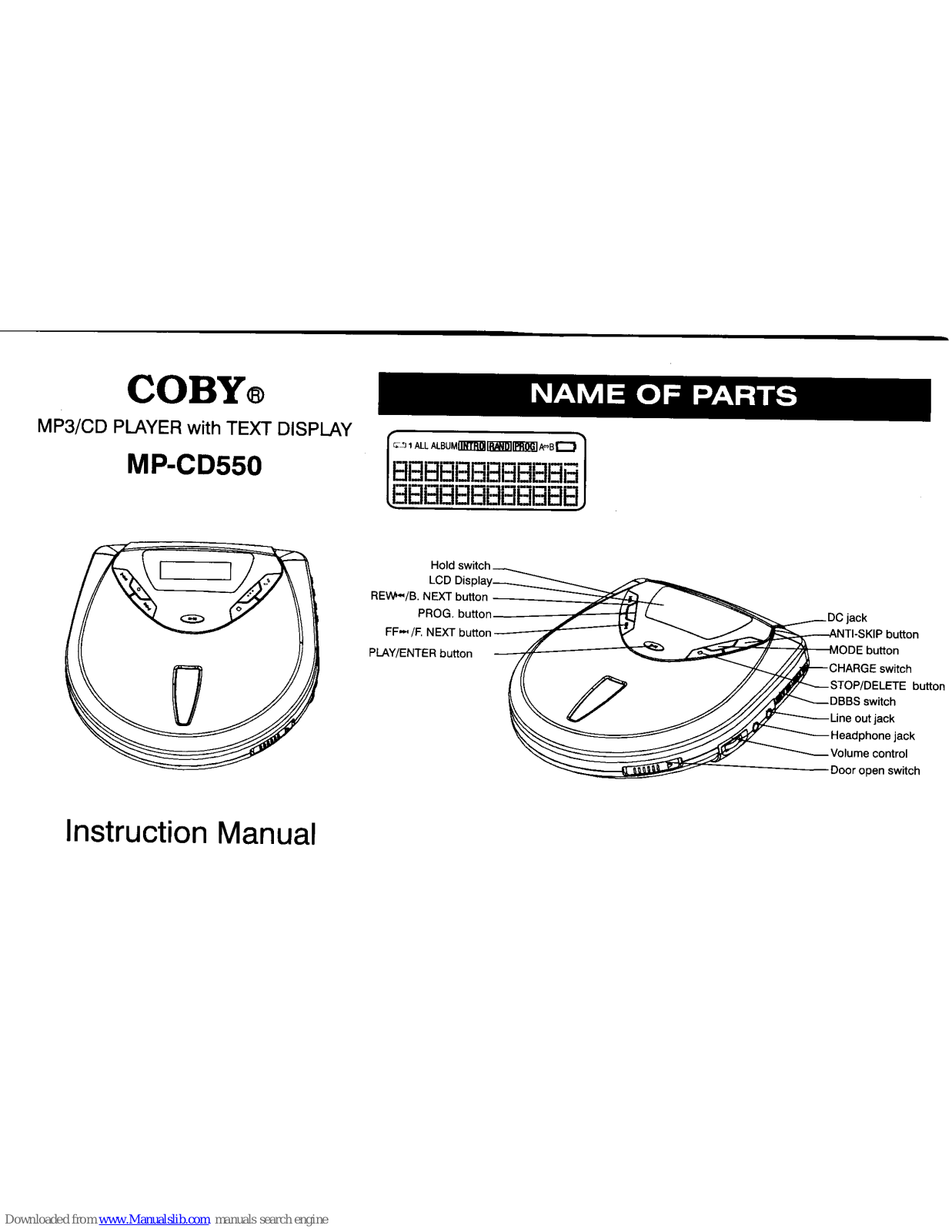 Coby MP-CD550 Instruction Manual