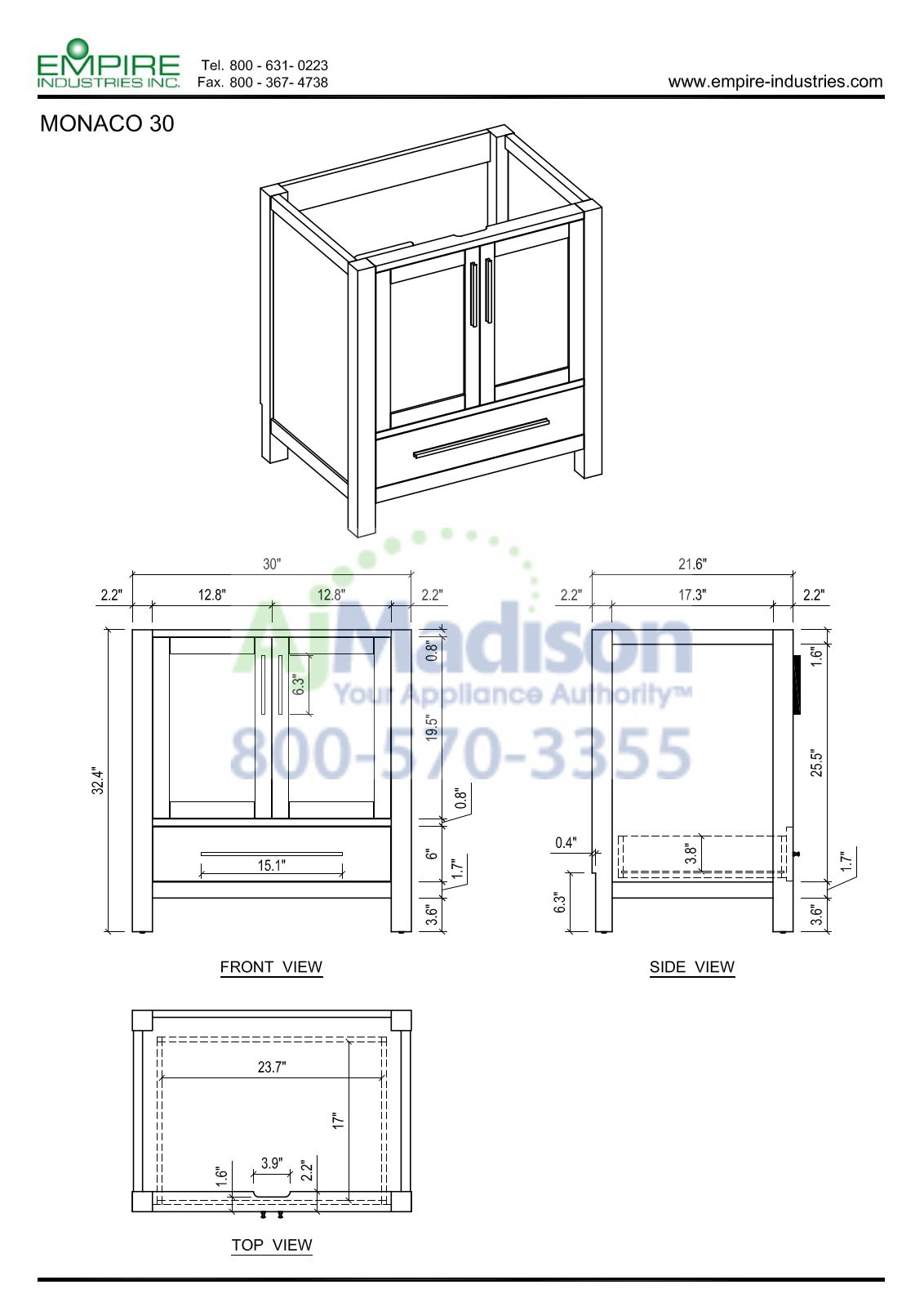 Empire Industries MO30DC Specs