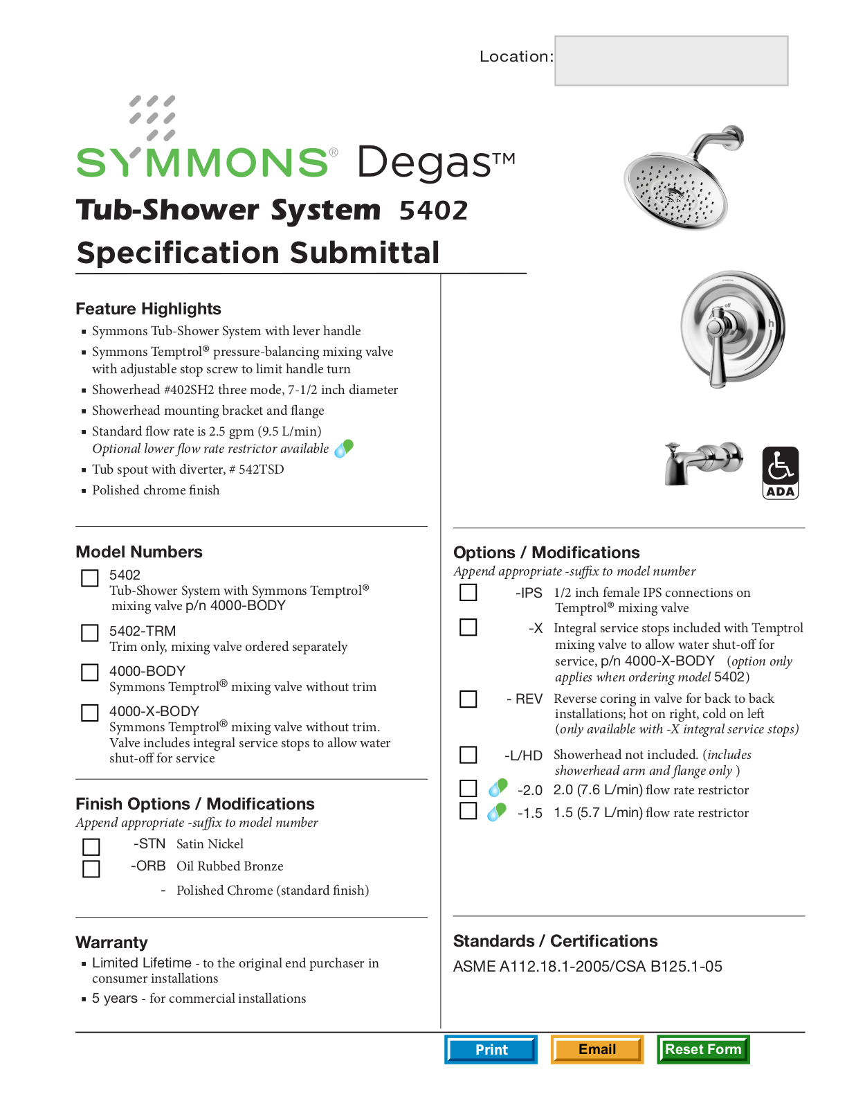 Symmons 5402 User Manual - ManualMachine.com