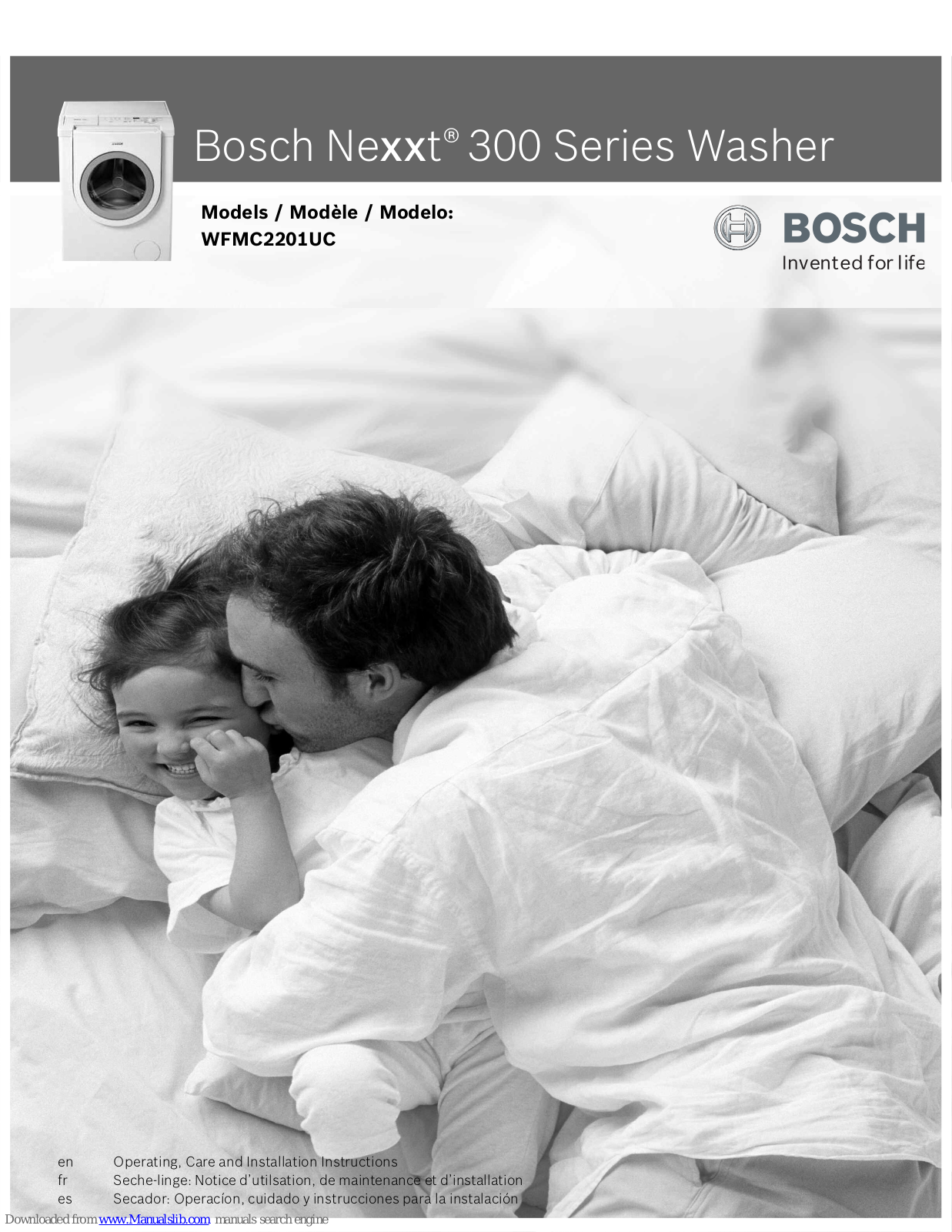 Bosch Nexxt 300 Operating, Care And Installation Instructions Manual