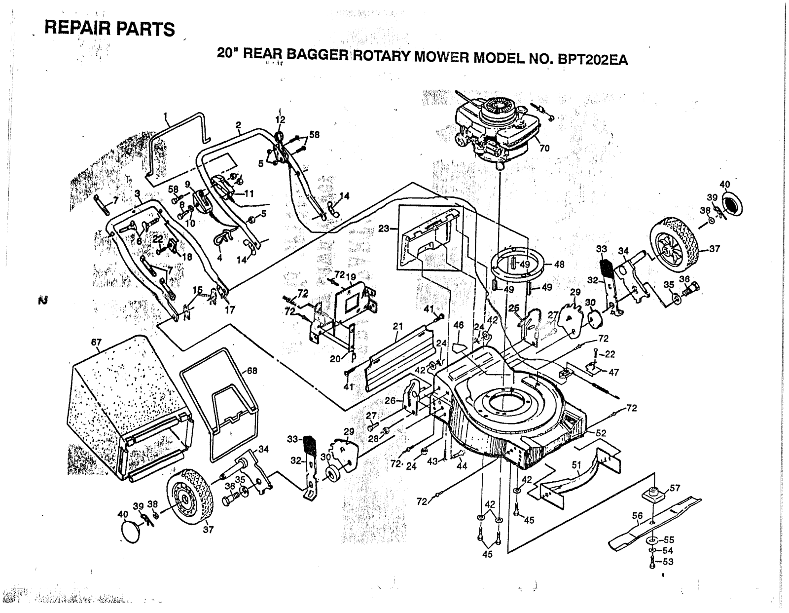 AYP BPT202EA Parts List