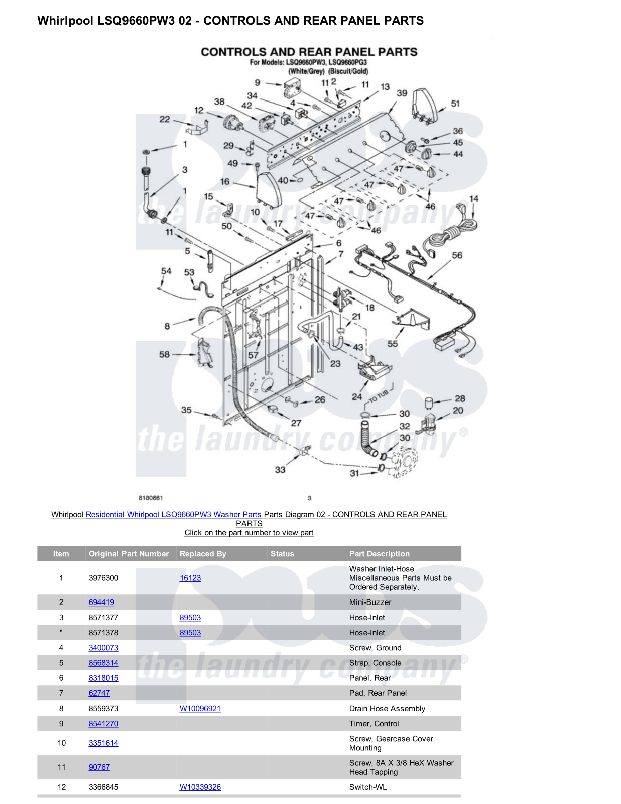 Whirlpool LSQ9660PW3 Parts Diagram