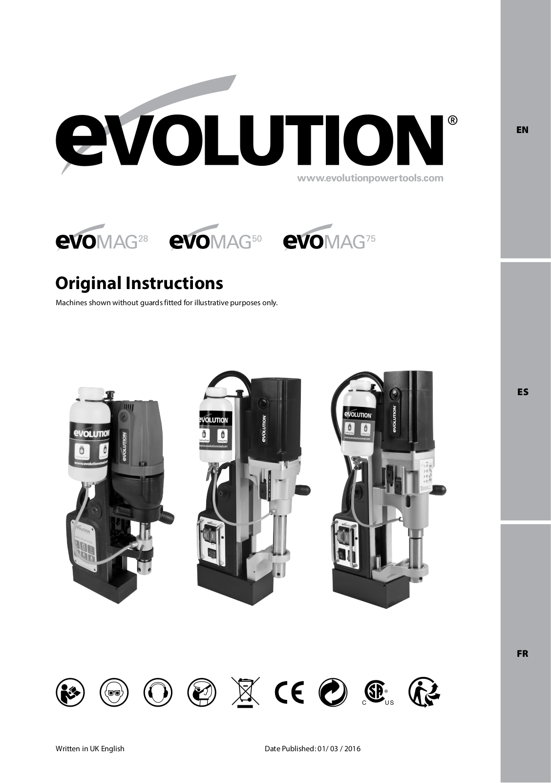Evolution EVOMAG50, EVOMAG75, EVOMAG28 User Manual