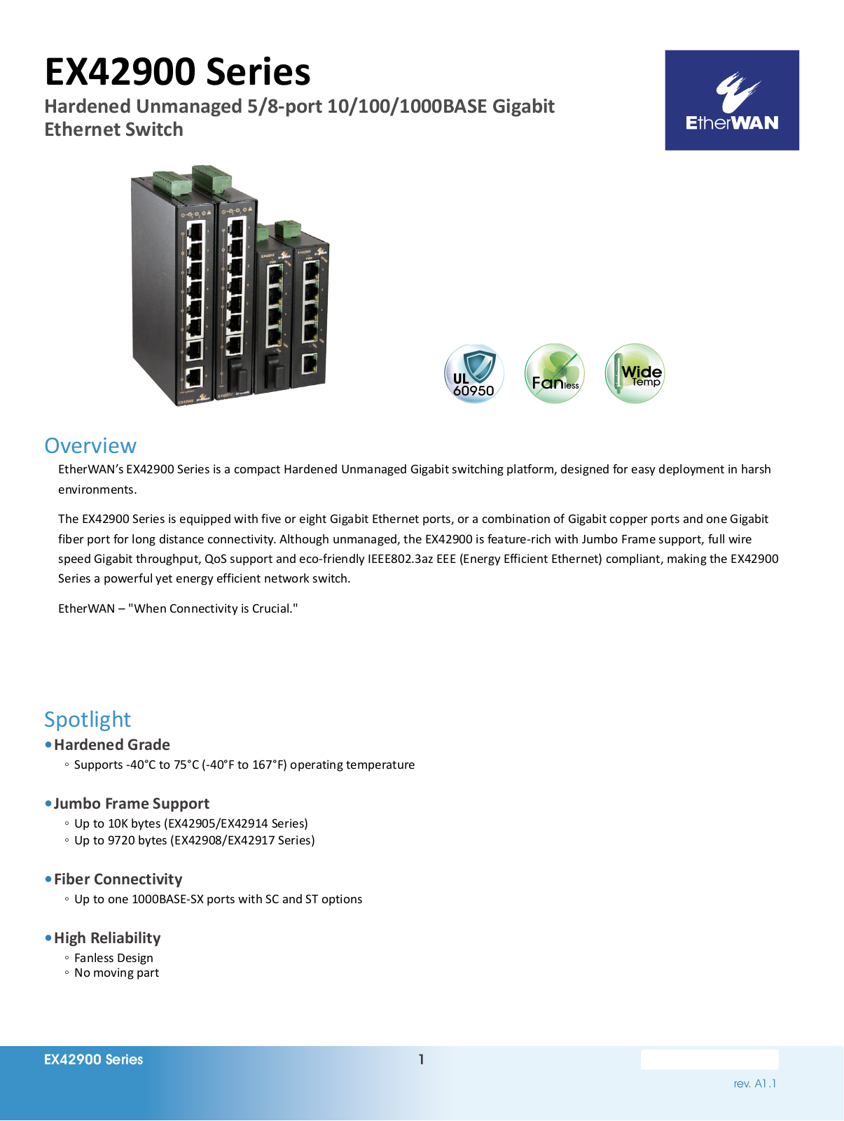 EtherWan EX42900 Series Data Sheet