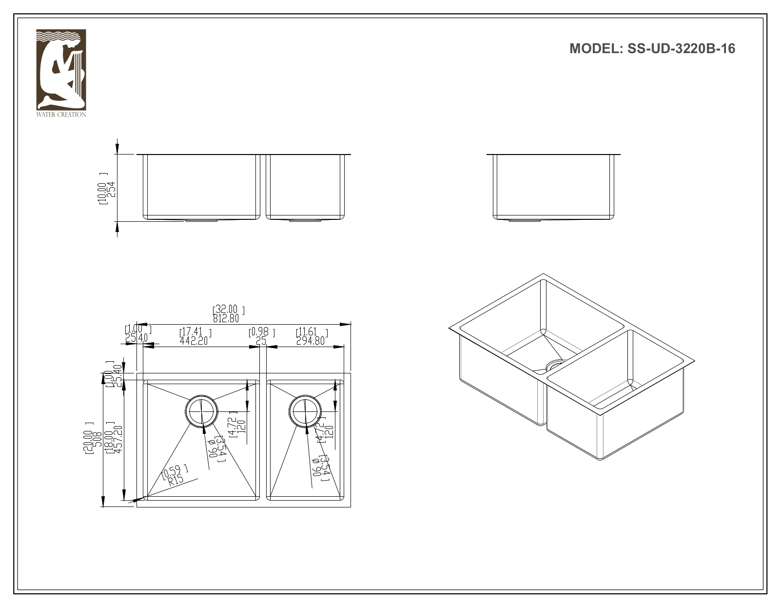 Water Creation CF511UD3220B User Manual