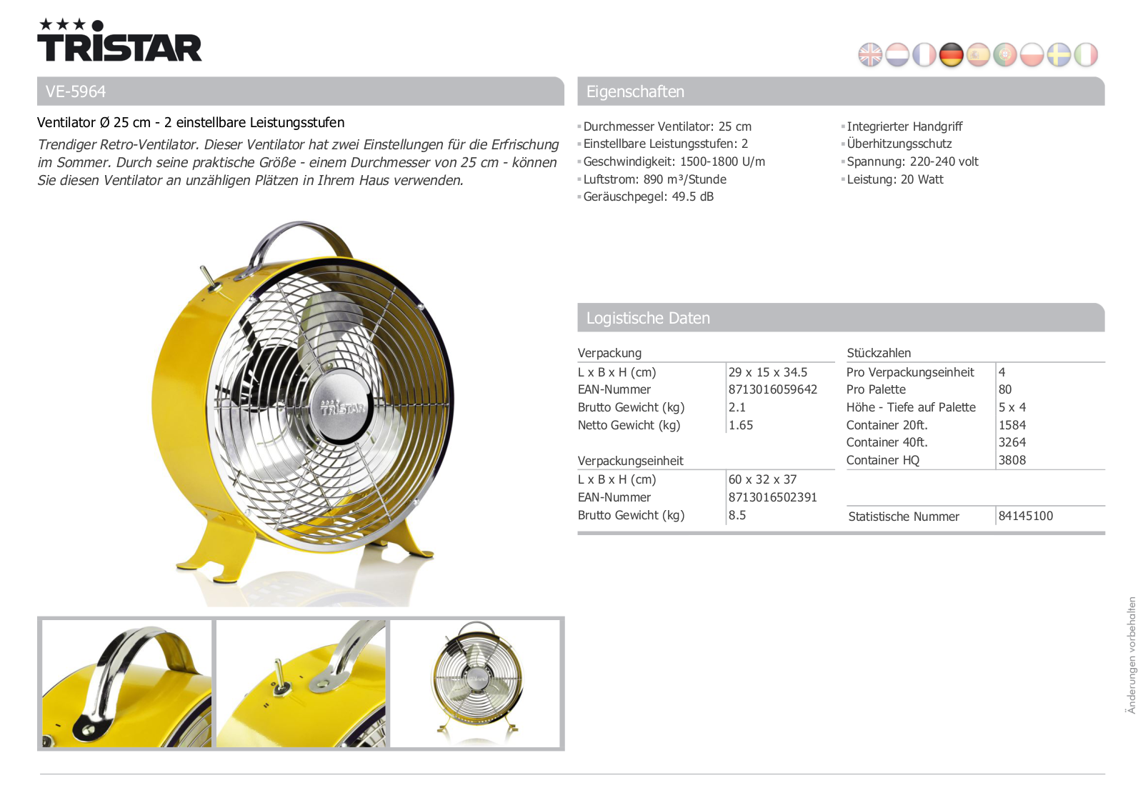 Tristar VE-5964 User Manual