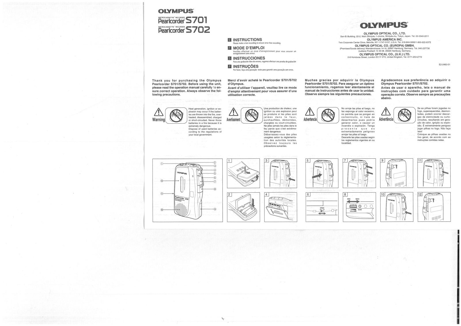 Olympus Pearlcorder S701, Pearlcorder S702 User guide