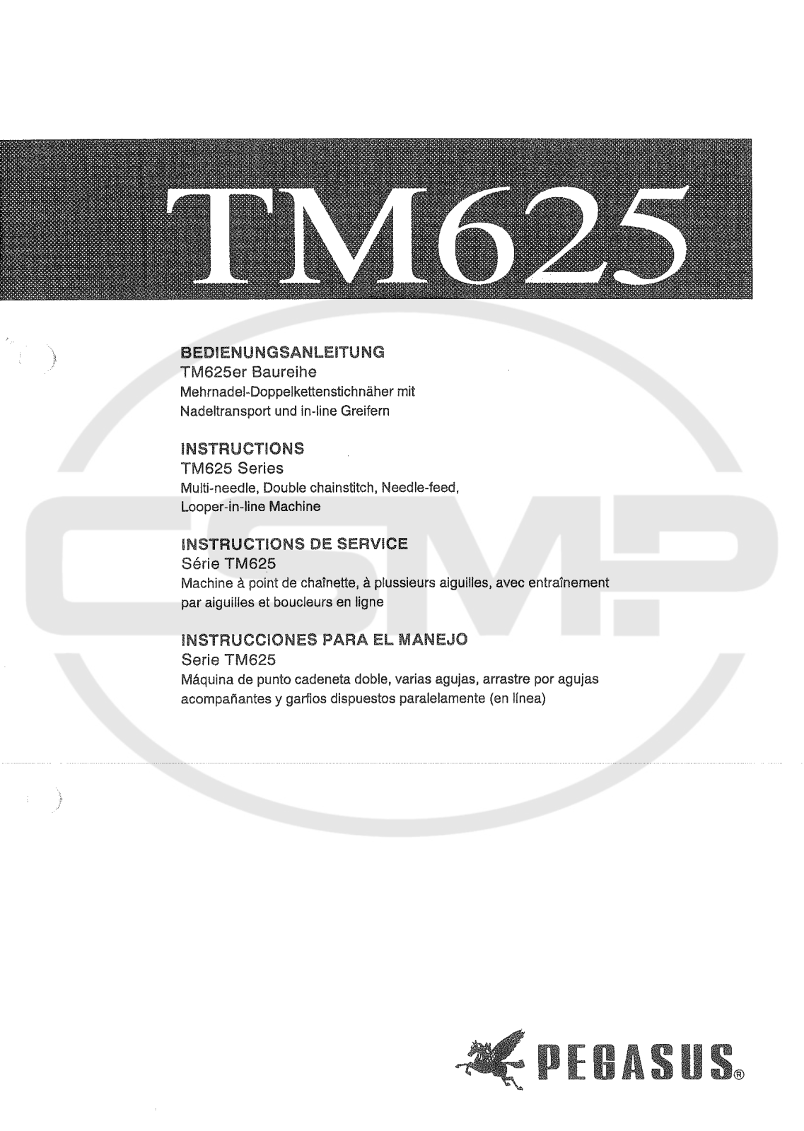 Pegasus TM625 Parts Book