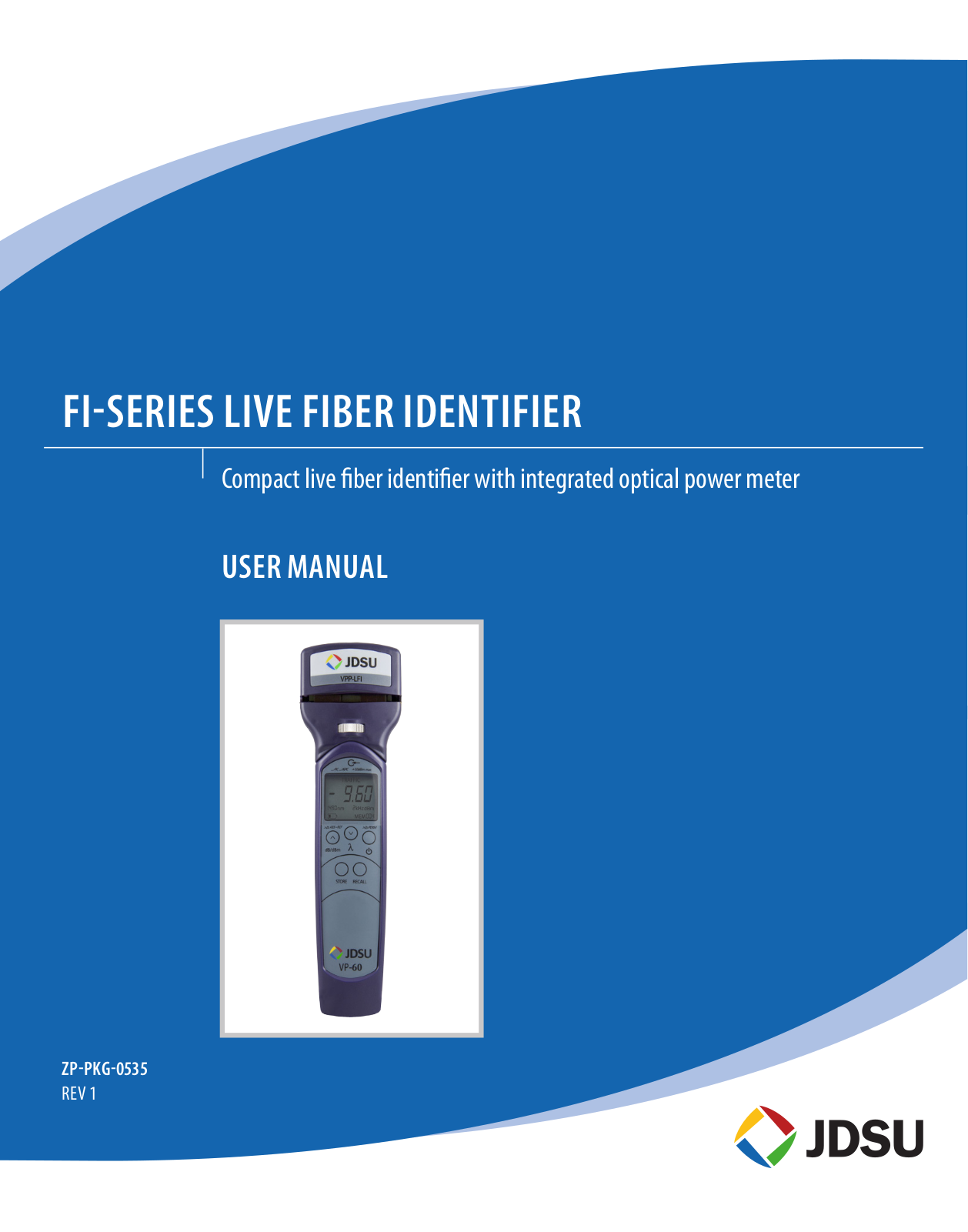 JDS Uniphase FI Series, VP-60, FI-60, VPP-LFI User Manual