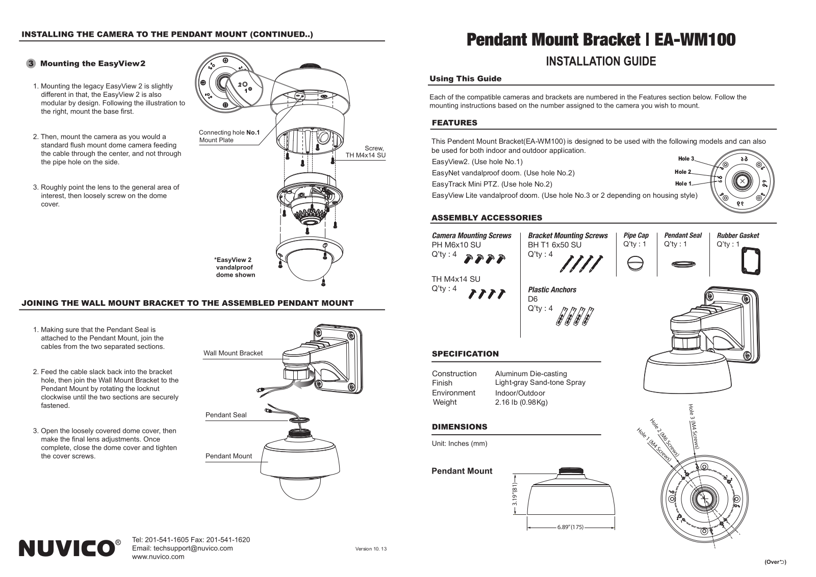 Nuvico EA-WM100 Specsheet