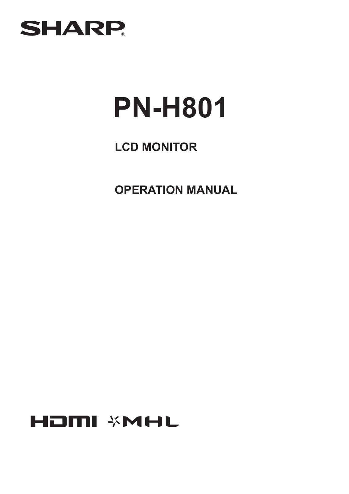 Sharp PN-H801 User Guide