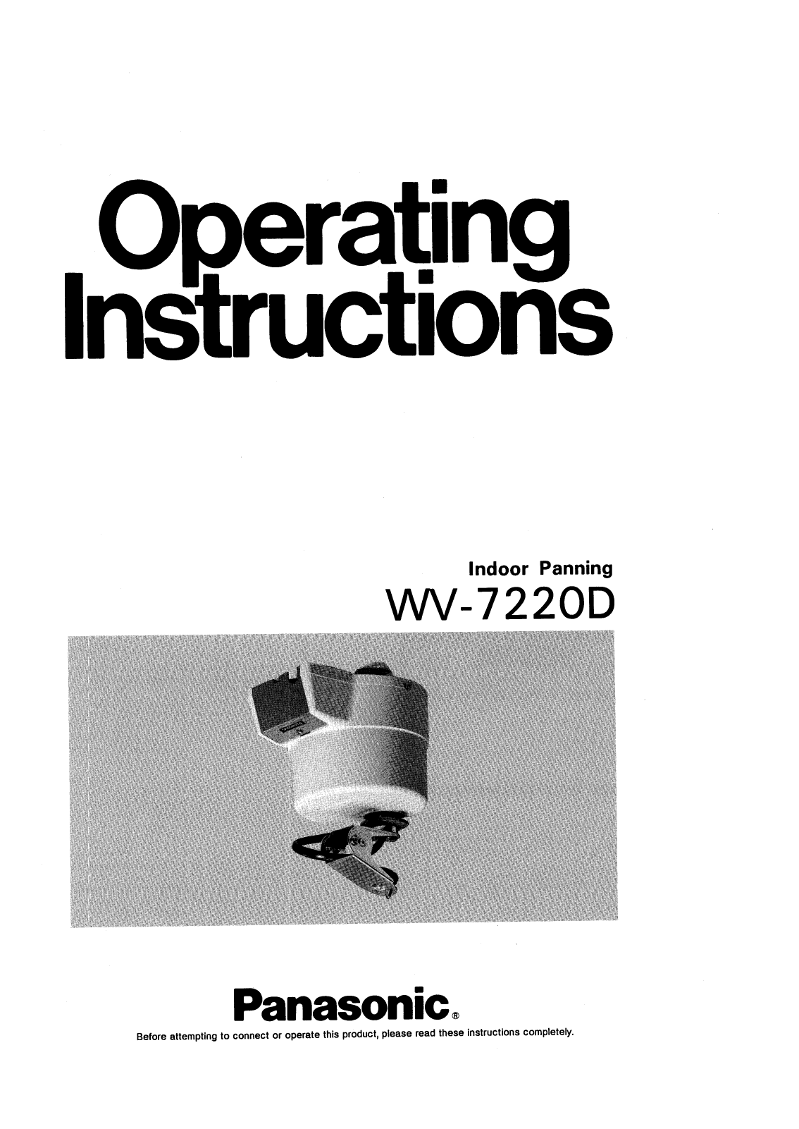 Panasonic WV-7220D Operating Instructions